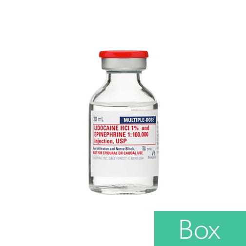 Lidocaine HCl 1% w/ Epinephrine Multiple Dose Vial - 25/Box