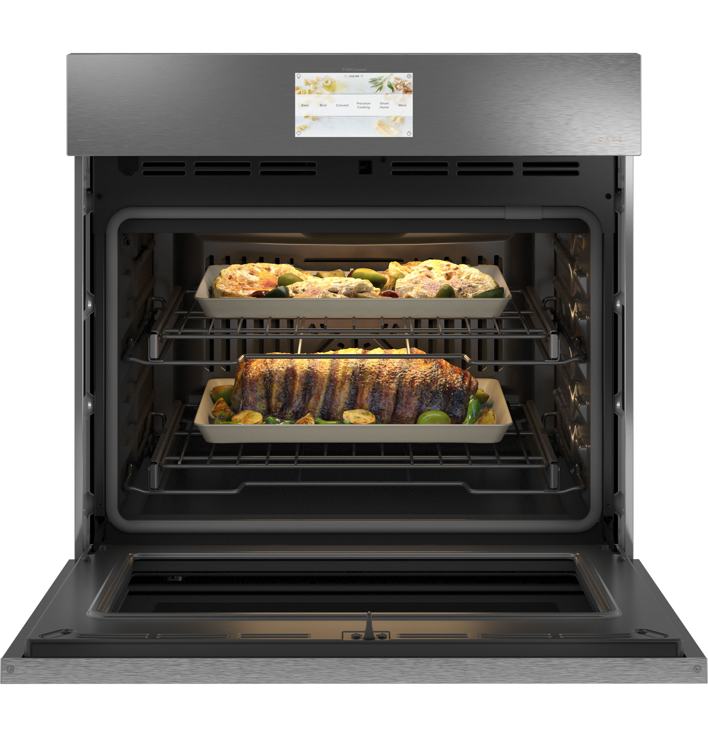 Café™ Minimal 30" Platinum Glass Built In Convection Single Electric Wall Oven view 3