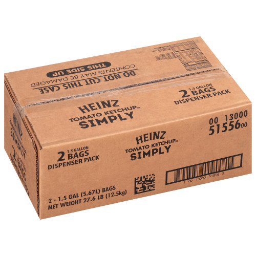  SIMPLY HEINZ Ketchup Dispenser Pack, 1.5 gal. (Pack of 2) 