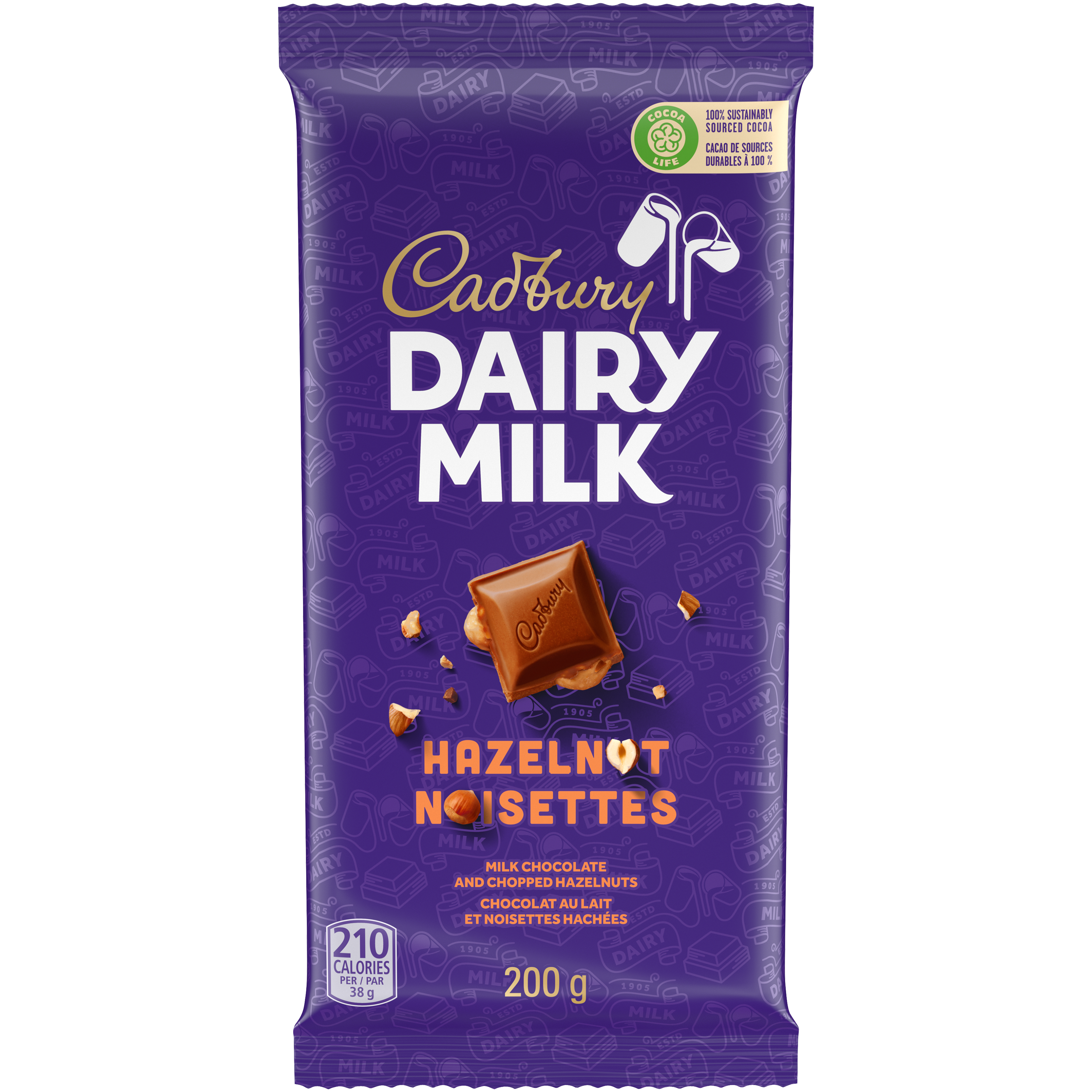 Cadbury Dairy Milk Hazelnut Chocolate Bars, 200 G-thumbnail-0
