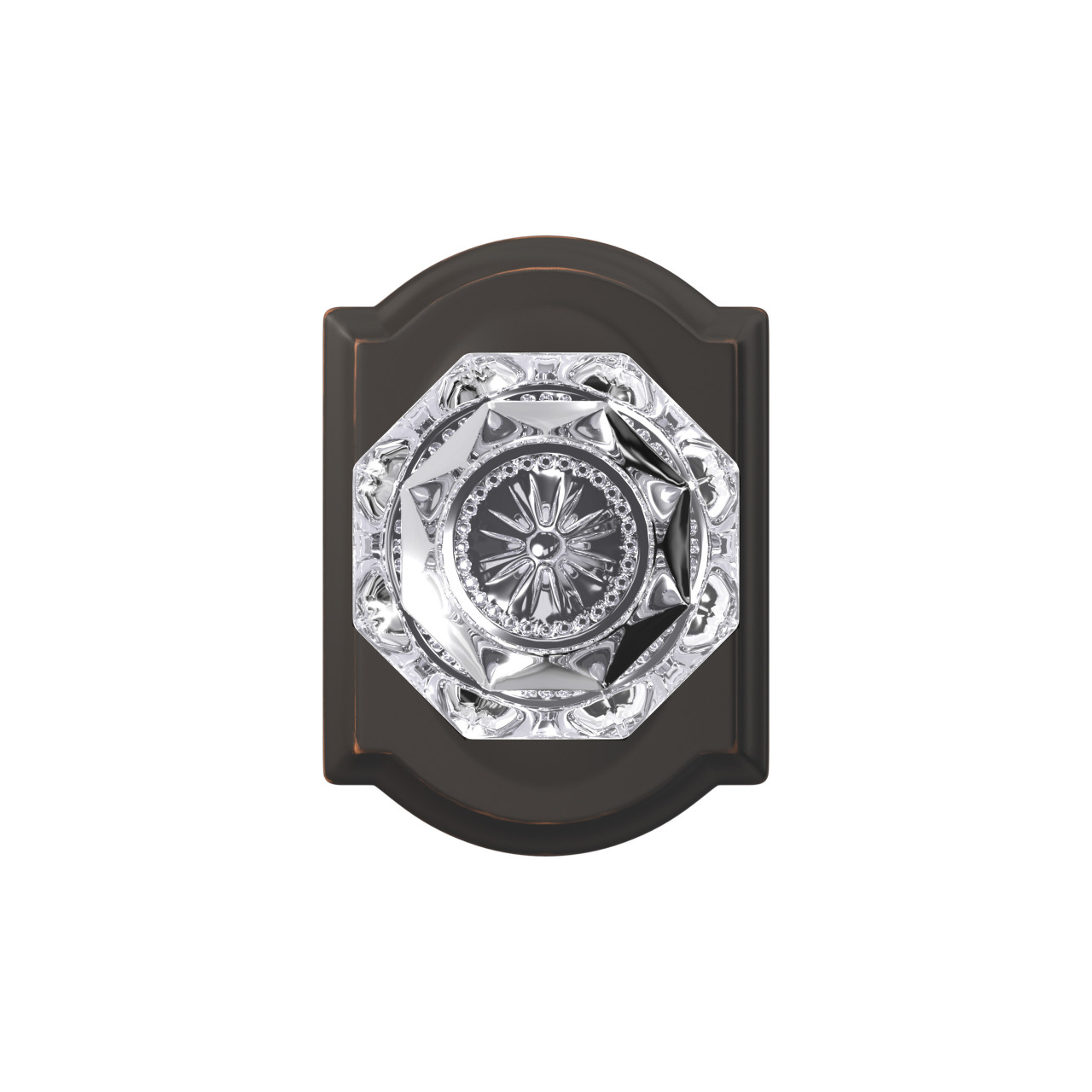 Custom Alexandria Glass Knob Combined Interior Hall-Closet and Bed-Bath Lock