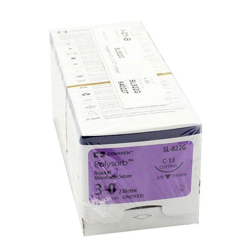 Polysorb™ Undyed Braided Absorbable Sutures, 3-0, C-13, Reverse Cutting, 30" - 12/Box