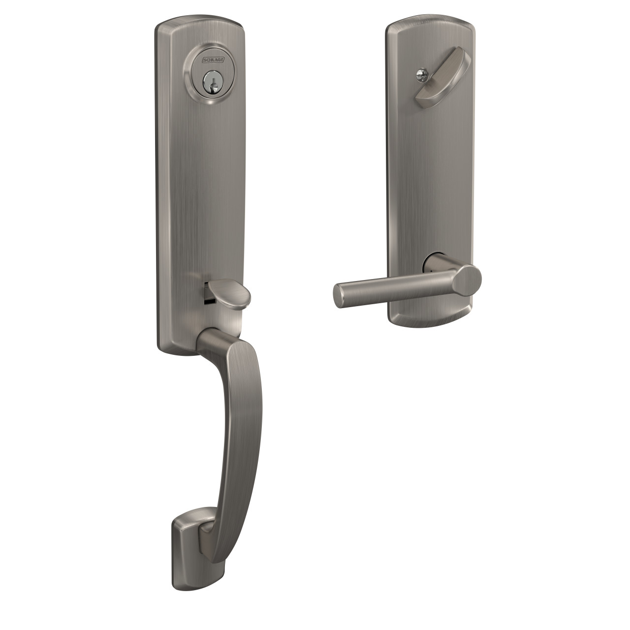 Custom 3/4 Trim Single Cylinder Handleset and Broadway Lever with Greenwich Trim