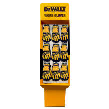 DEWALT FS9-DPG201 Performance Synthetic Leather Gloves 9 Peg Free Standing Corrugated Display, 54 Pairs