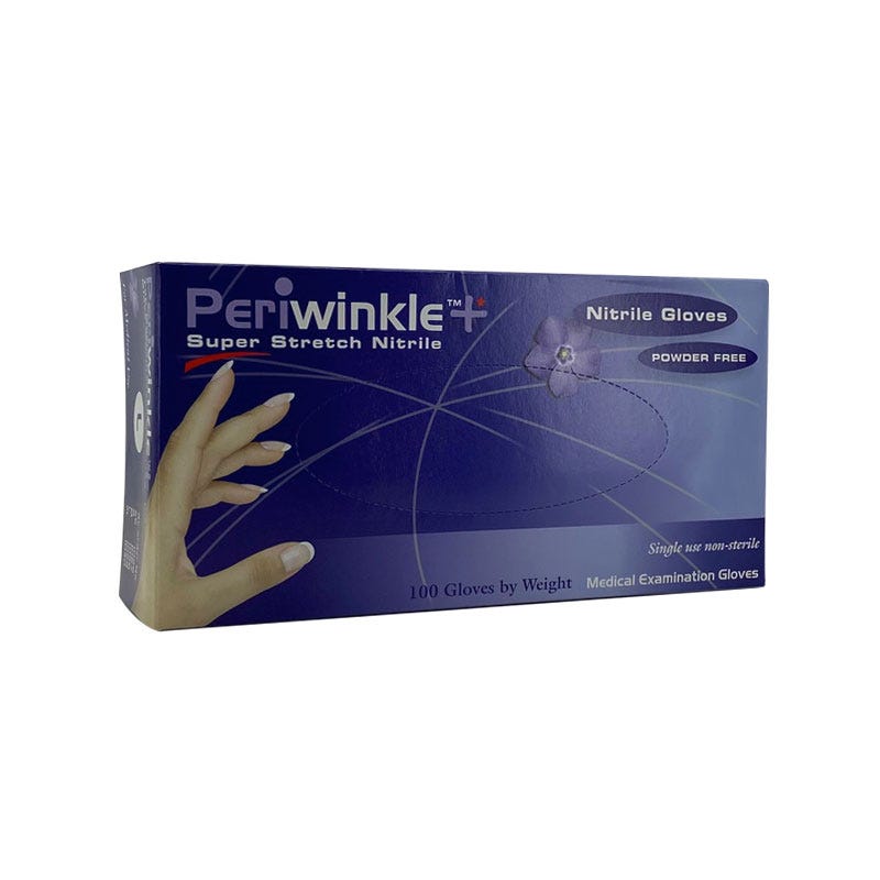 Periwinkle™ Super Stretch Nitrile Exam Gloves, Blue, Powder-Free, Latex-Free, Extra Large - 100/Box