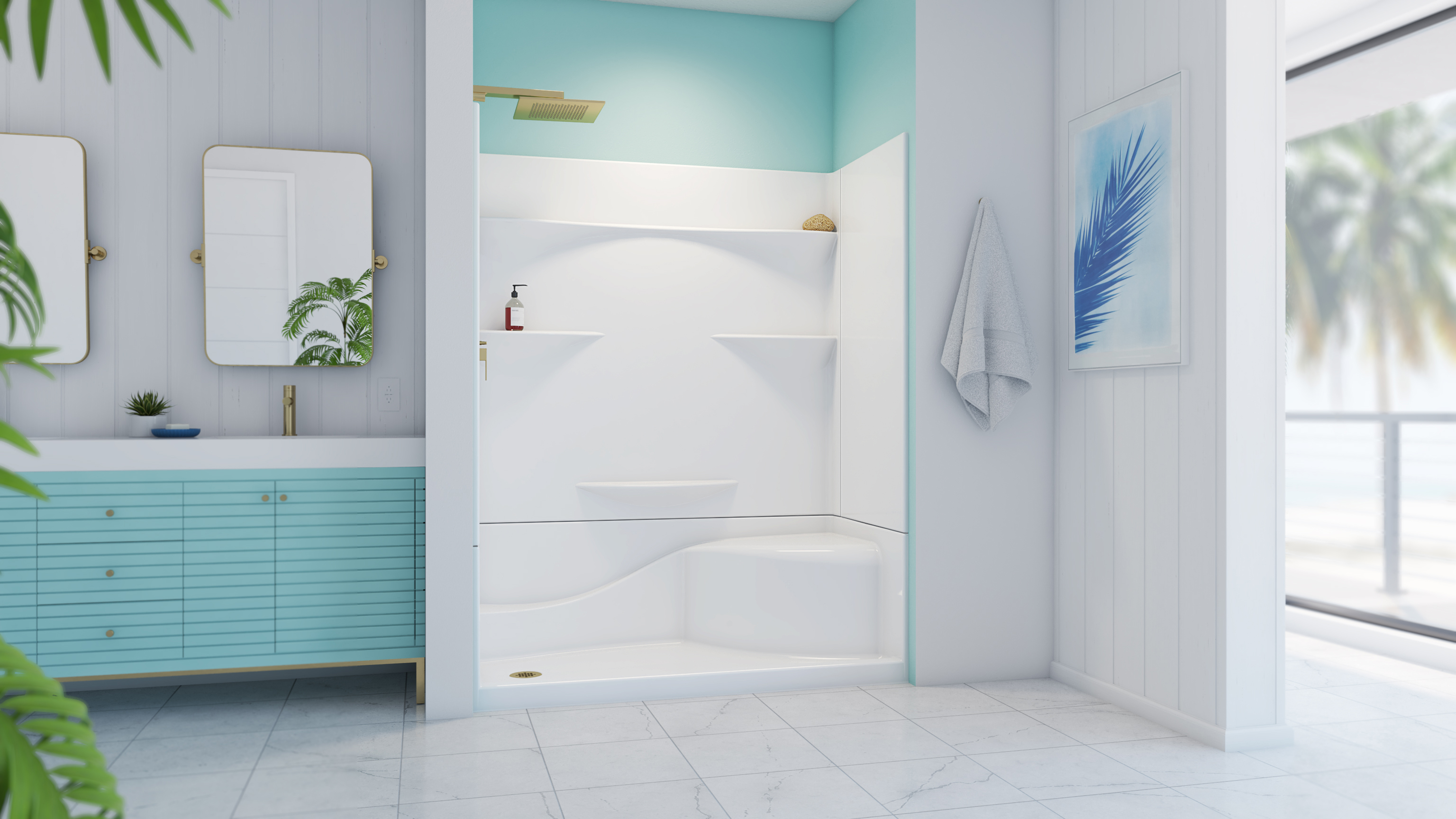 Acrylx Alcove Four Piece Shower In view 10