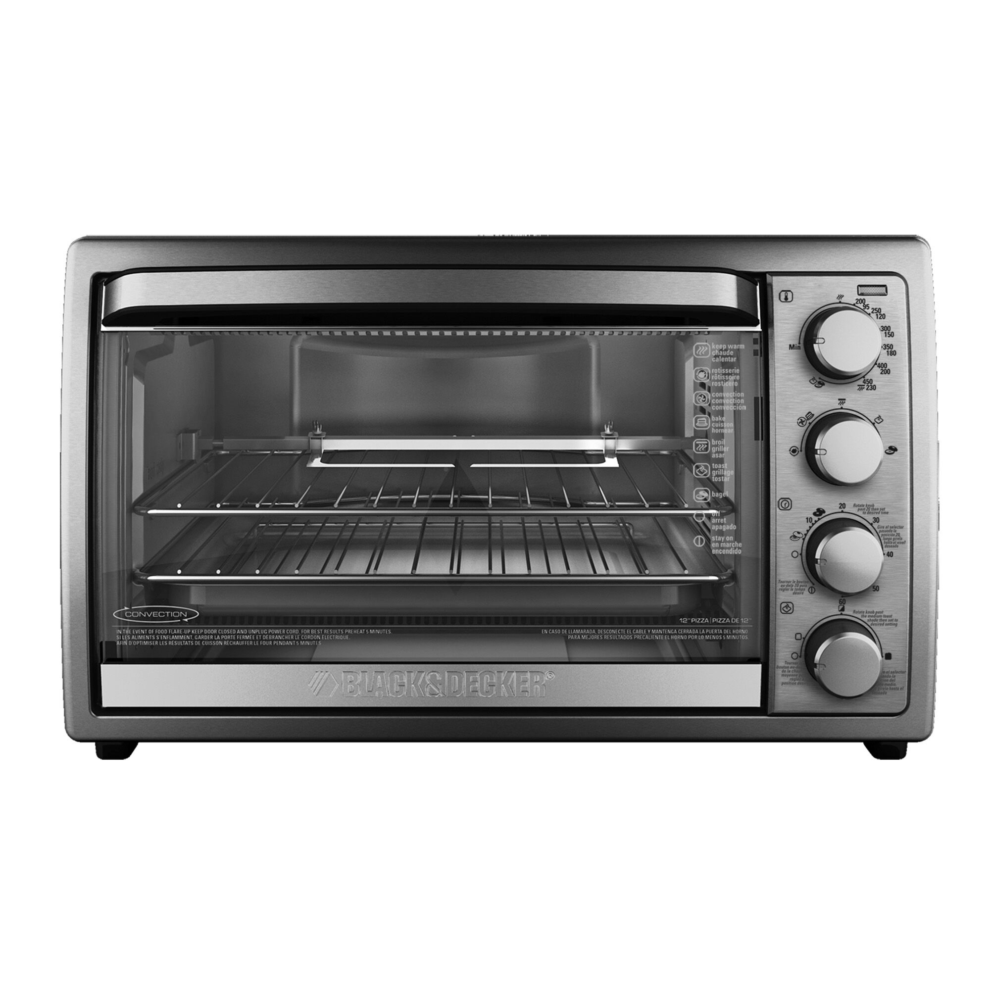 6 Slice Stainless Steel Convection Toaster Oven with Rotisserie.