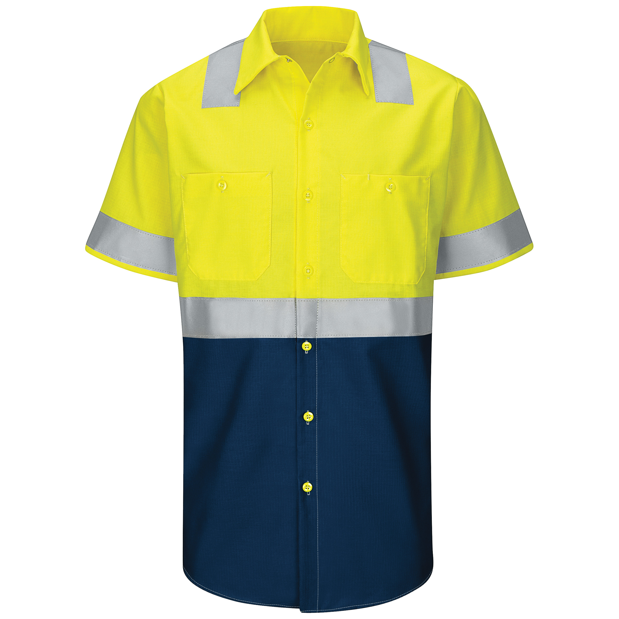 Picture of Red Kap® SY24-HV-TRC2 Men's Hi-Visibility Short Sleeve Ripstop Work Shirt - Type R, Class 2