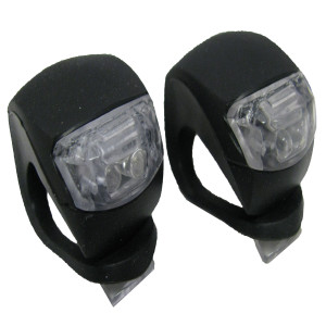 Mini Black Silicone LED Visibility Lights, 2 per set