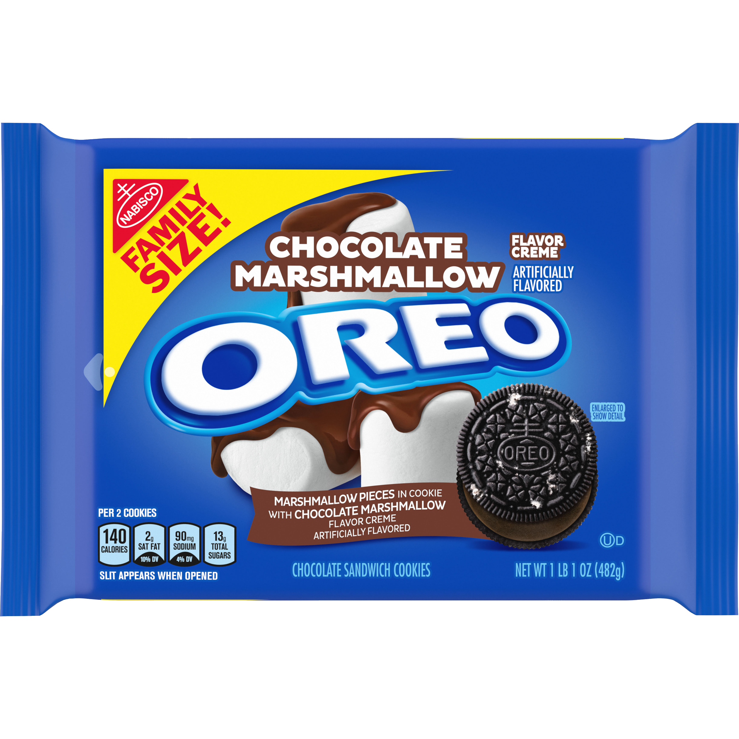 OREO Chocolate Marshmallow Creme Sandwich Cookies, Family Size, 17 oz-thumbnail-1