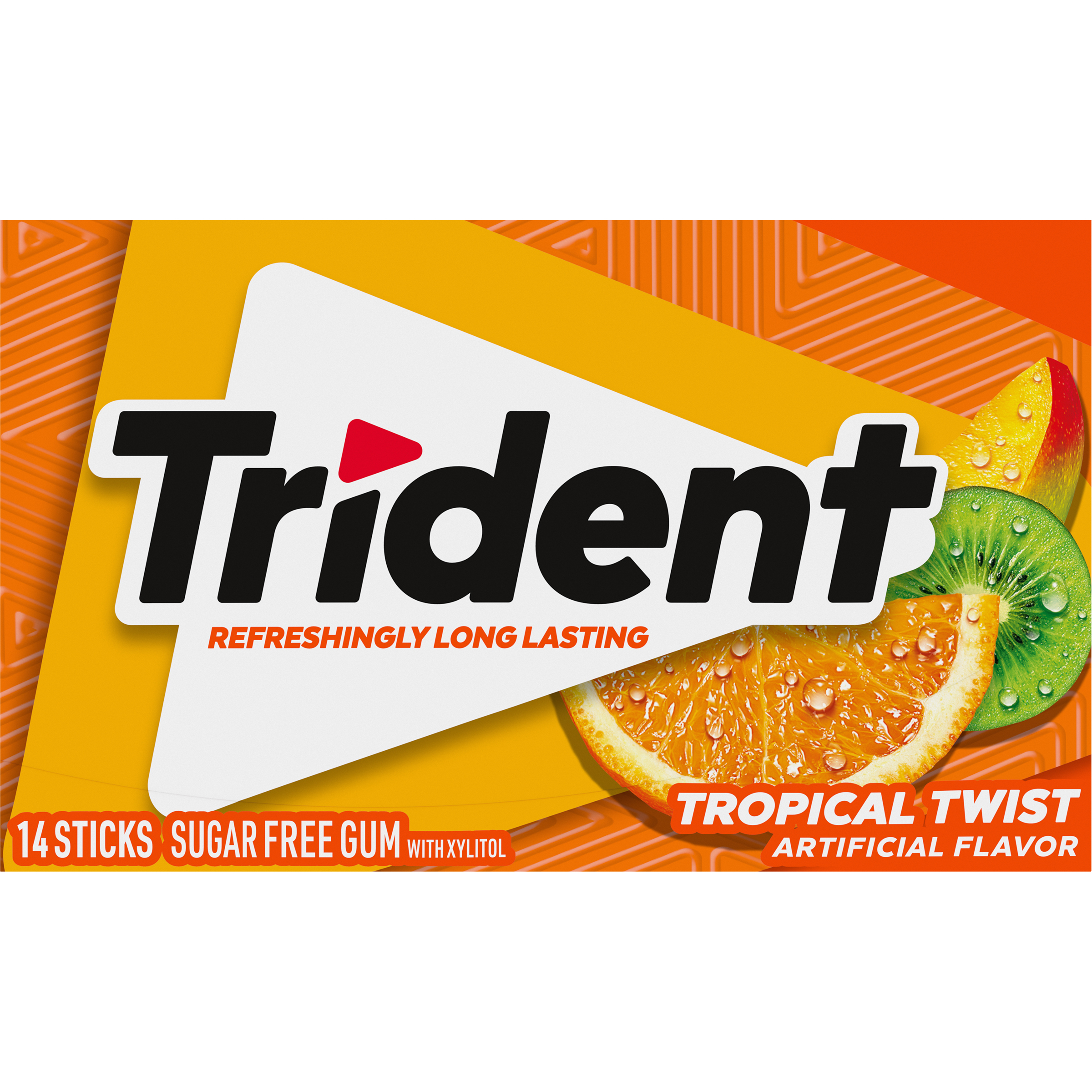 Trident Tropical Twist Sugar Free Gum, 14 Pieces-1