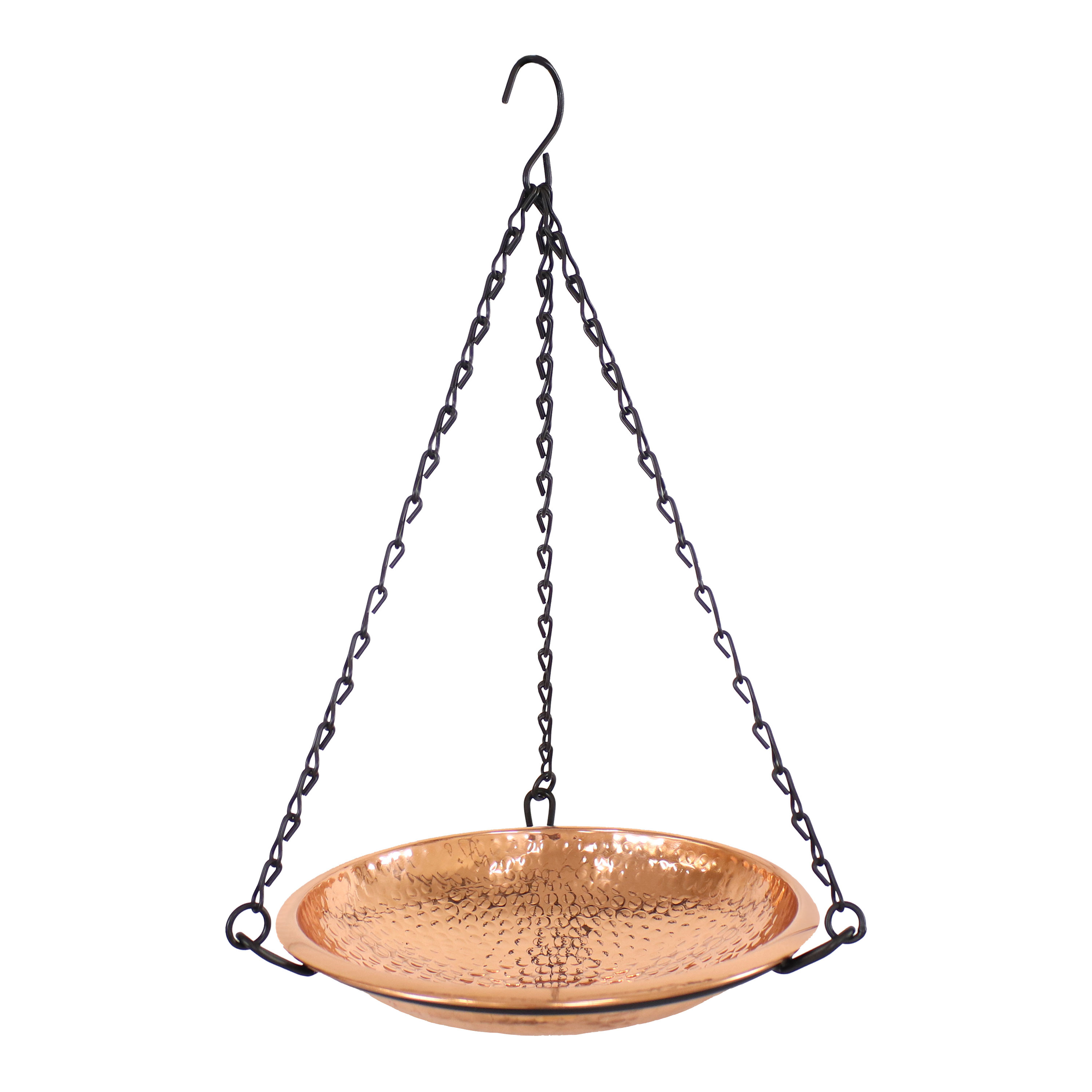 Hanging Copper Bird Bath/Bird Feeder with Iron Chain