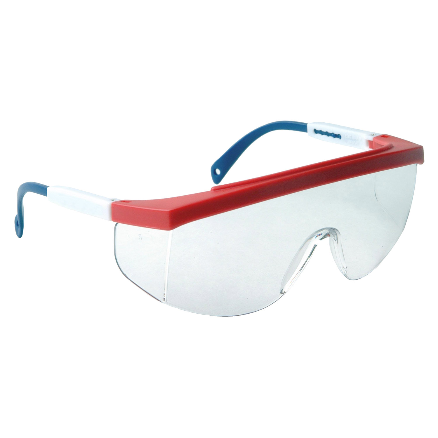Galaxy Safety Eyewear - Red/White/Blue Frame - Clear Anti-Fog Lens