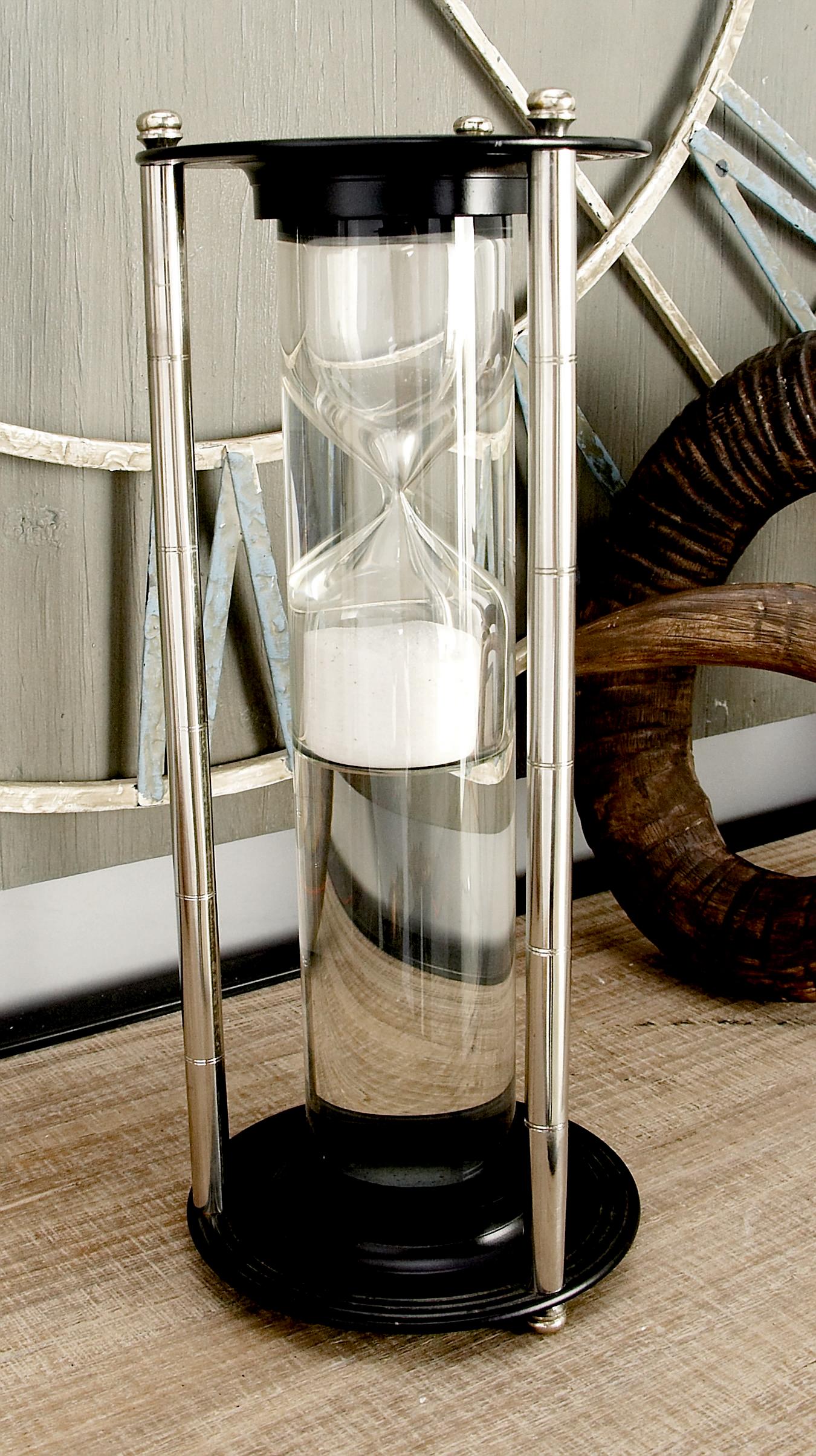 Black Aluminum Metal Timer, 6" x 6" x 13"