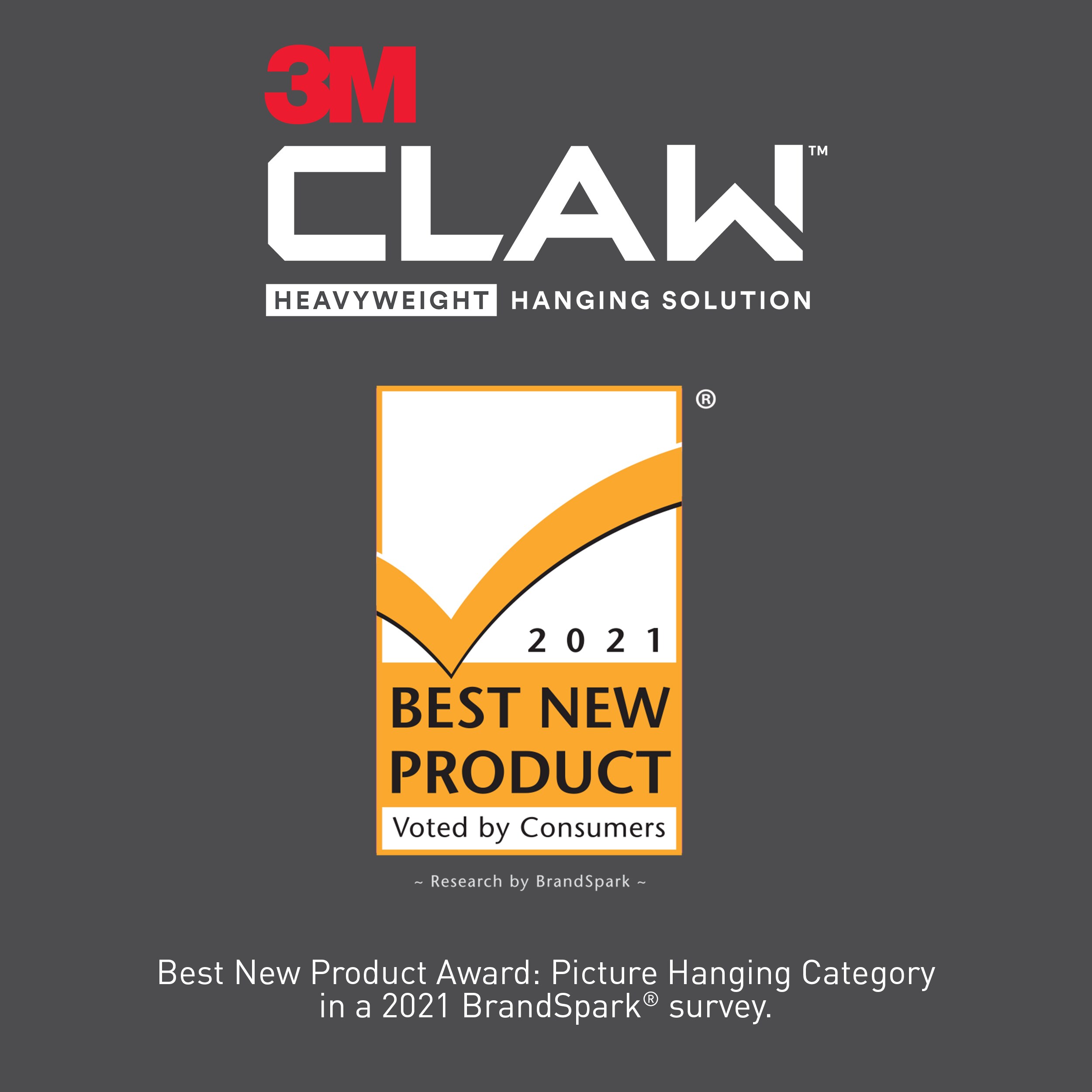 SKU 7100227271 | 3M CLAW™ Drywall Picture Hanger 45 lb with Temporary Spot Marker 3PH45M-3EF