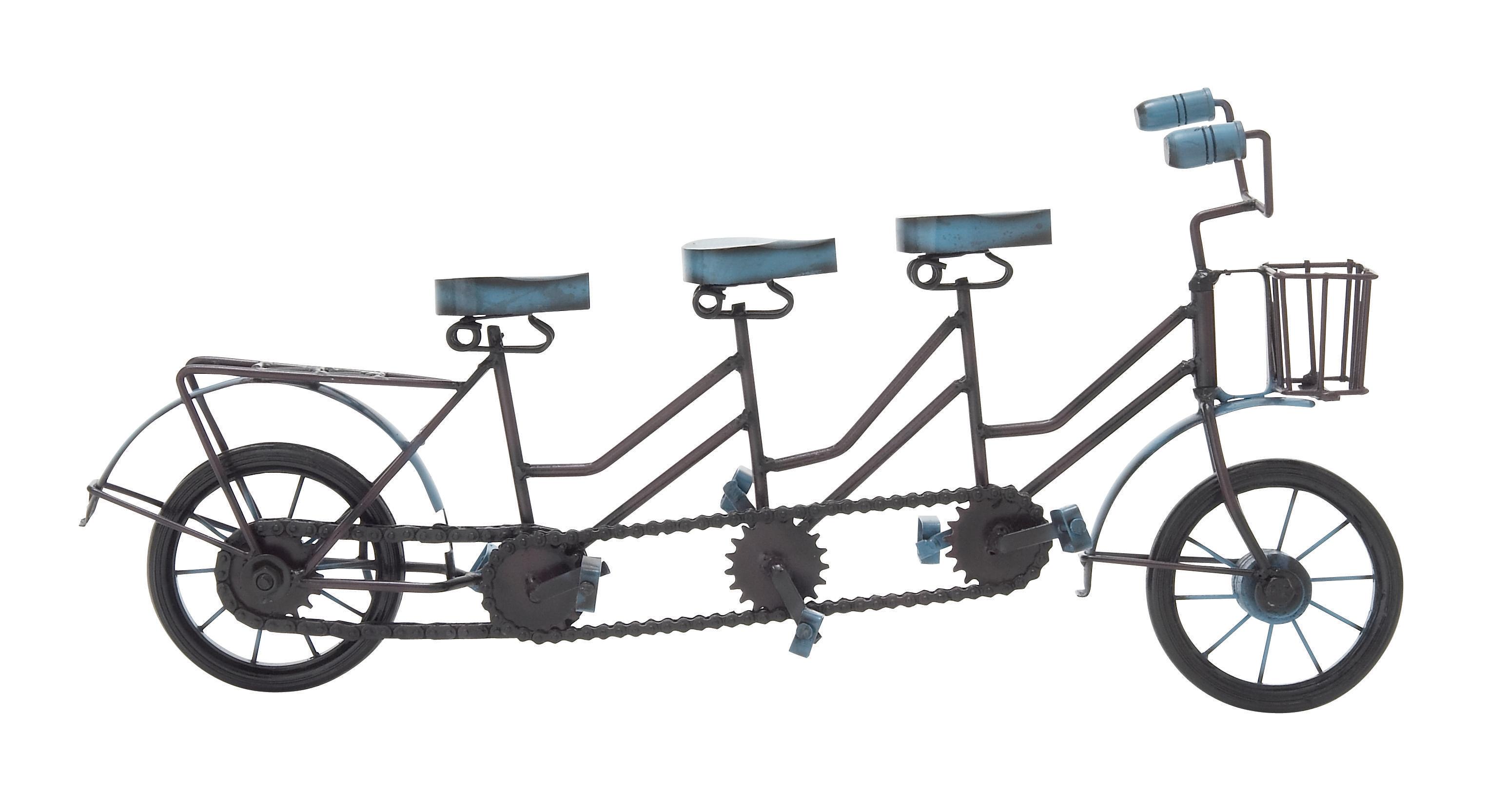 Blue Metal Bike Sculpture, 20" x 5" x 10"