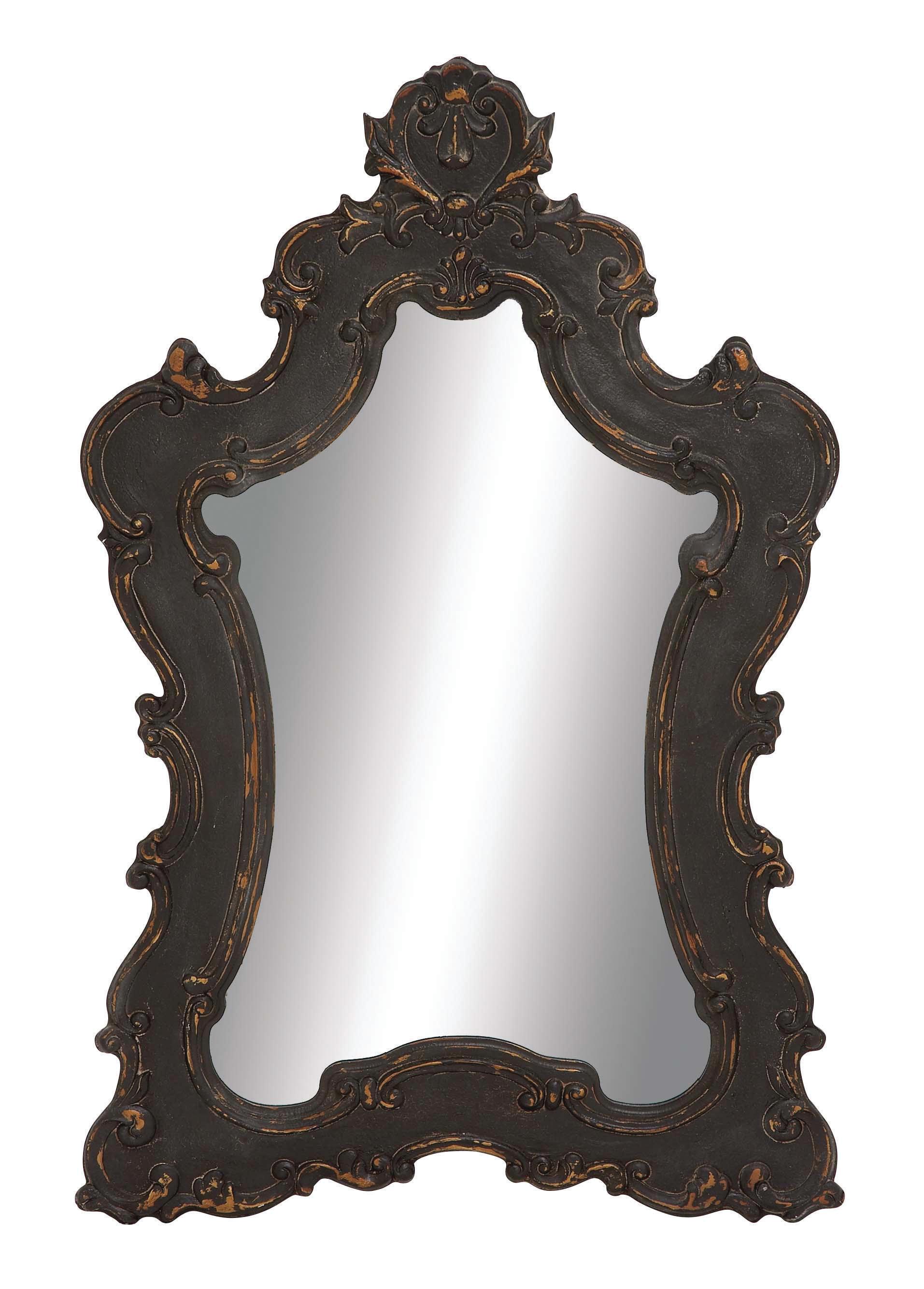 Brown Glass Rustic Wall Mirror, 48" x 33" x 1"