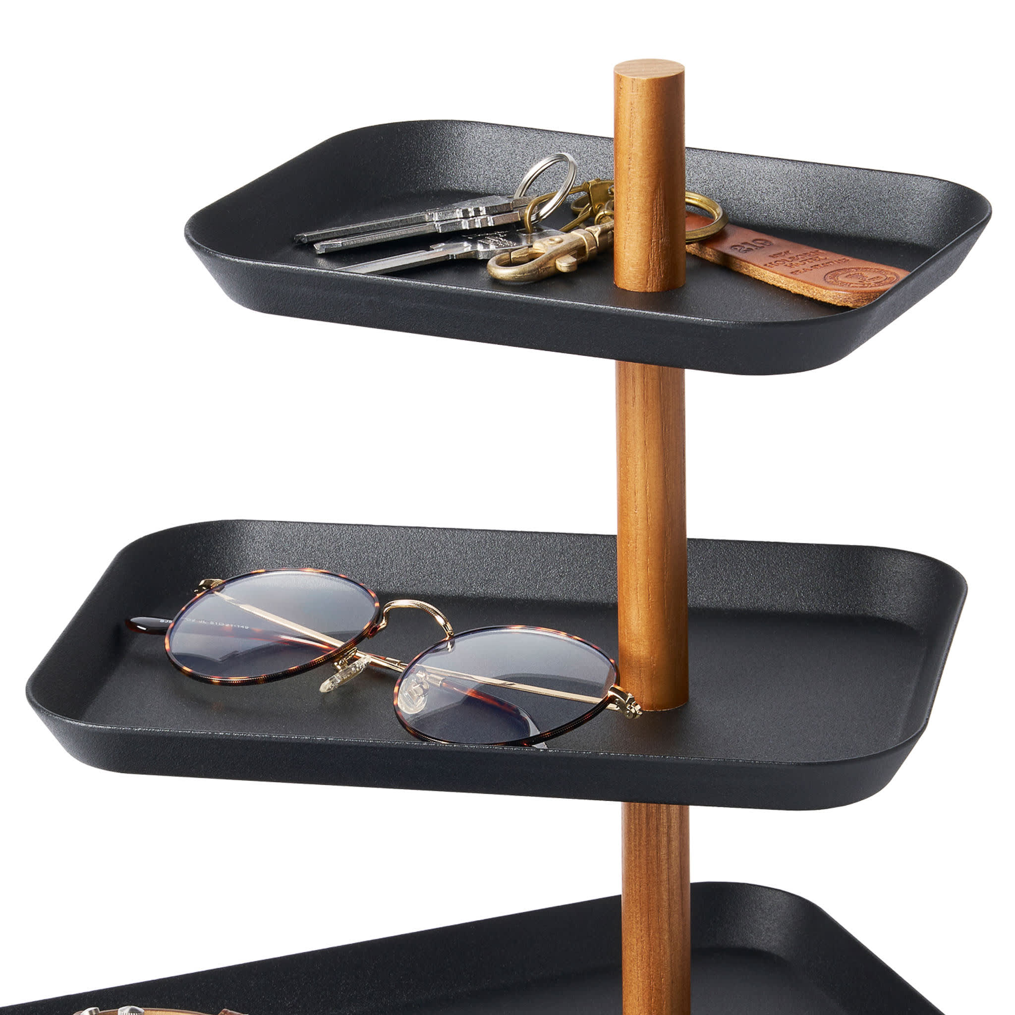 3-Tiered Accessory Stand with Rotatable Trays : Compact, Stylish Design