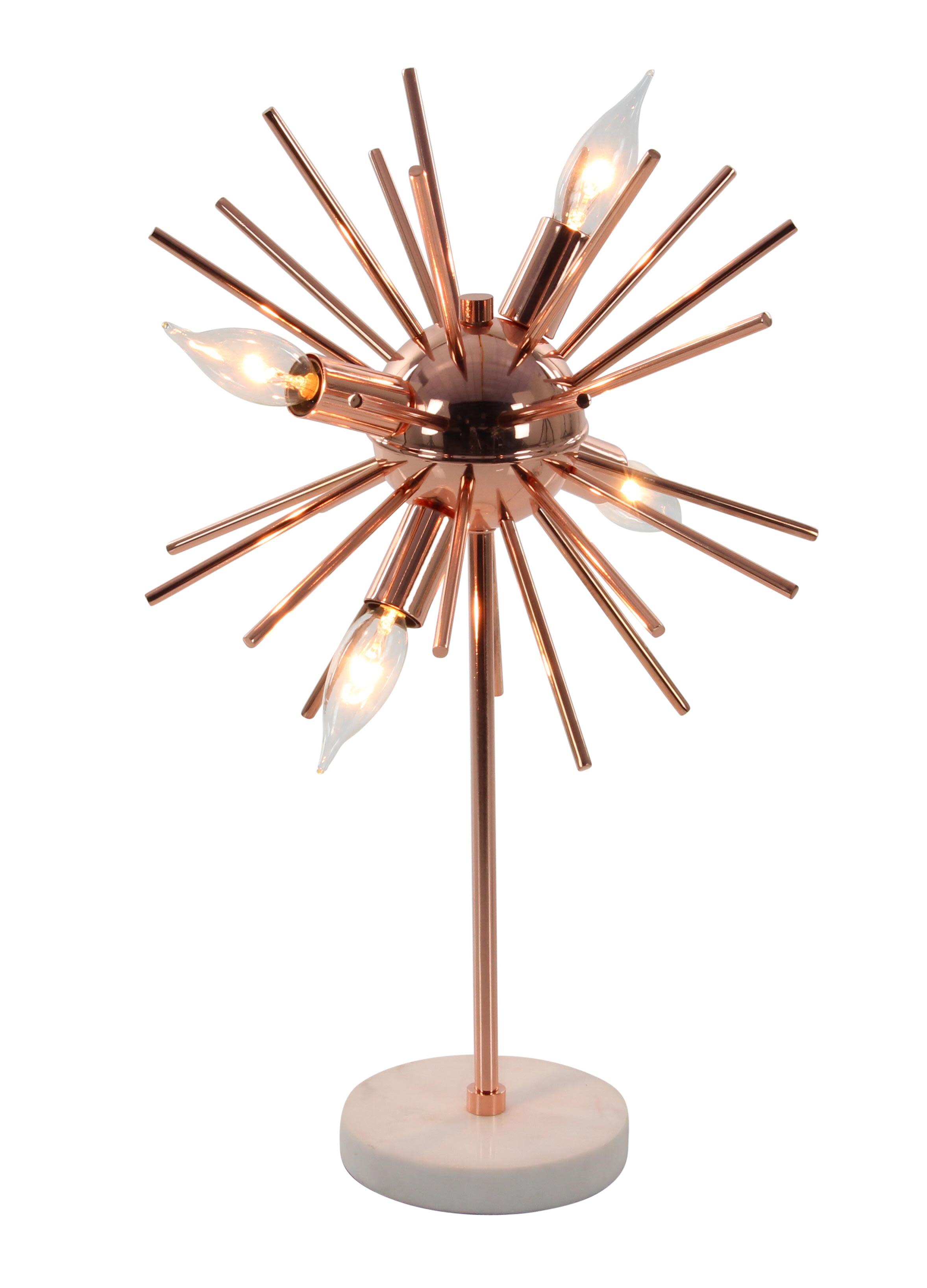 Copper Marble  Room Accent Lamp, 13" x 13" x 21"