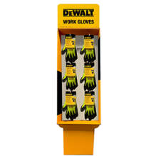 DEWALT FS6-DPG855 Hi-Vis HPPE Fiberglass Cut Gloves 6 Peg Free Standing Corrugated Display, 36 Pairs