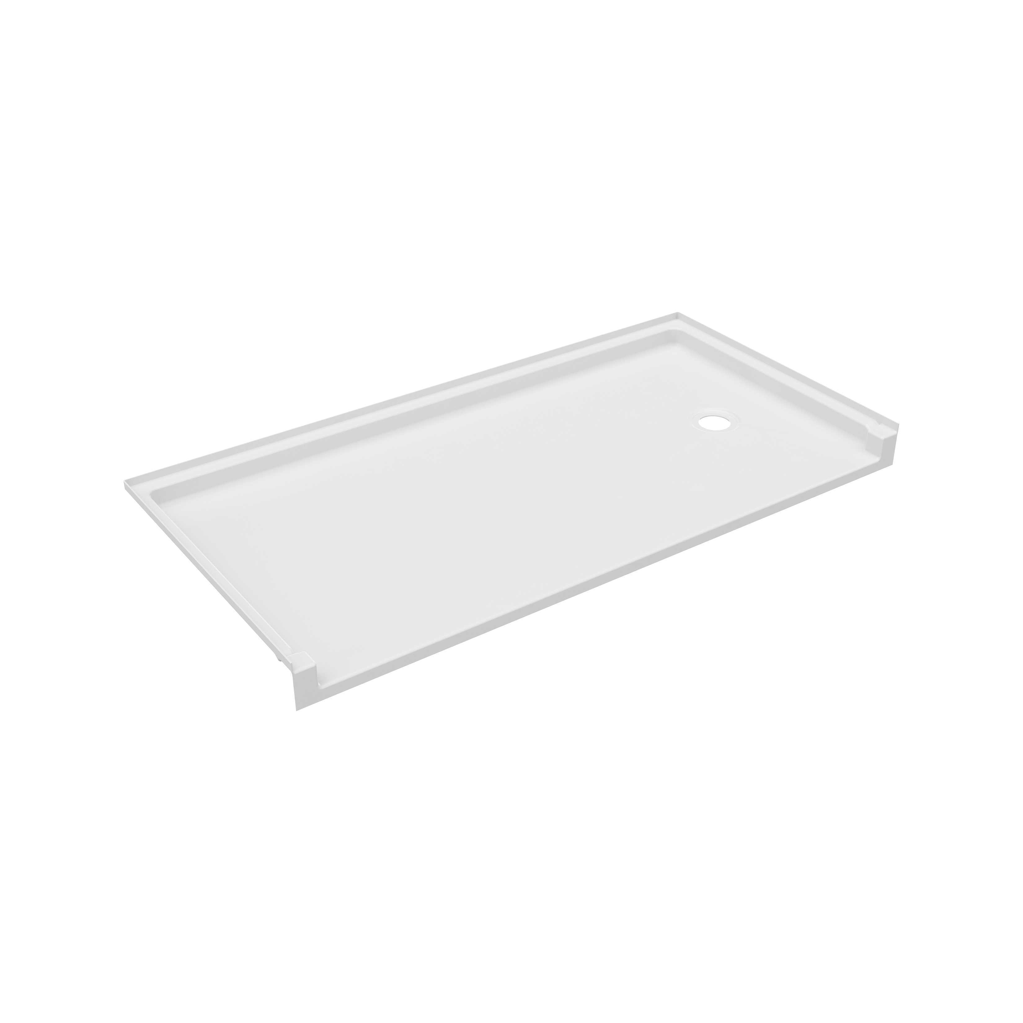 SBF-3060LM/RM 30 x 60 Swanstone® Alcove Shower Pan with Right Hand Drain in White view 3