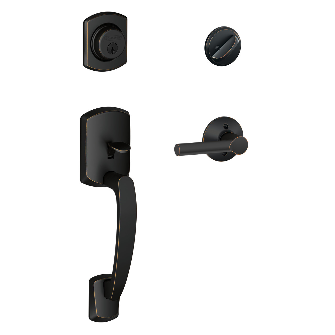 Single Cylinder Handleset and Broadway Lever