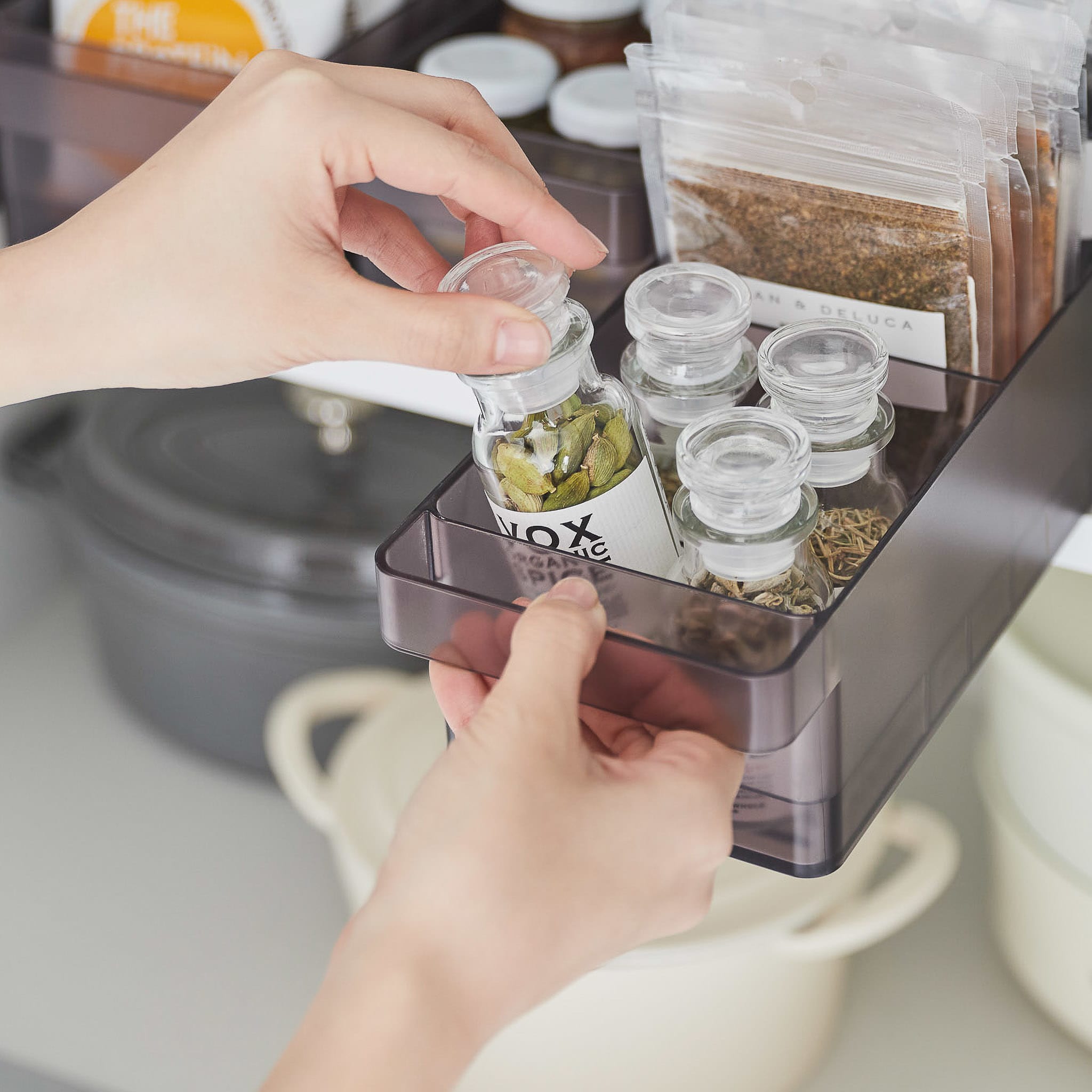 Fridge Organizer with Dividers : Convenient Handle