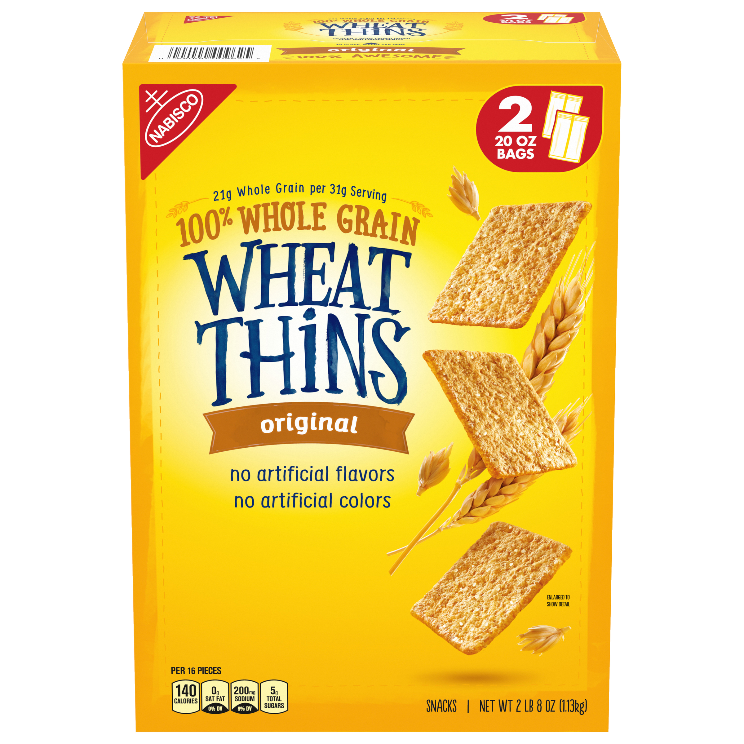 Wheat Thins Original Whole Grain Wheat Crackers, 40 oz