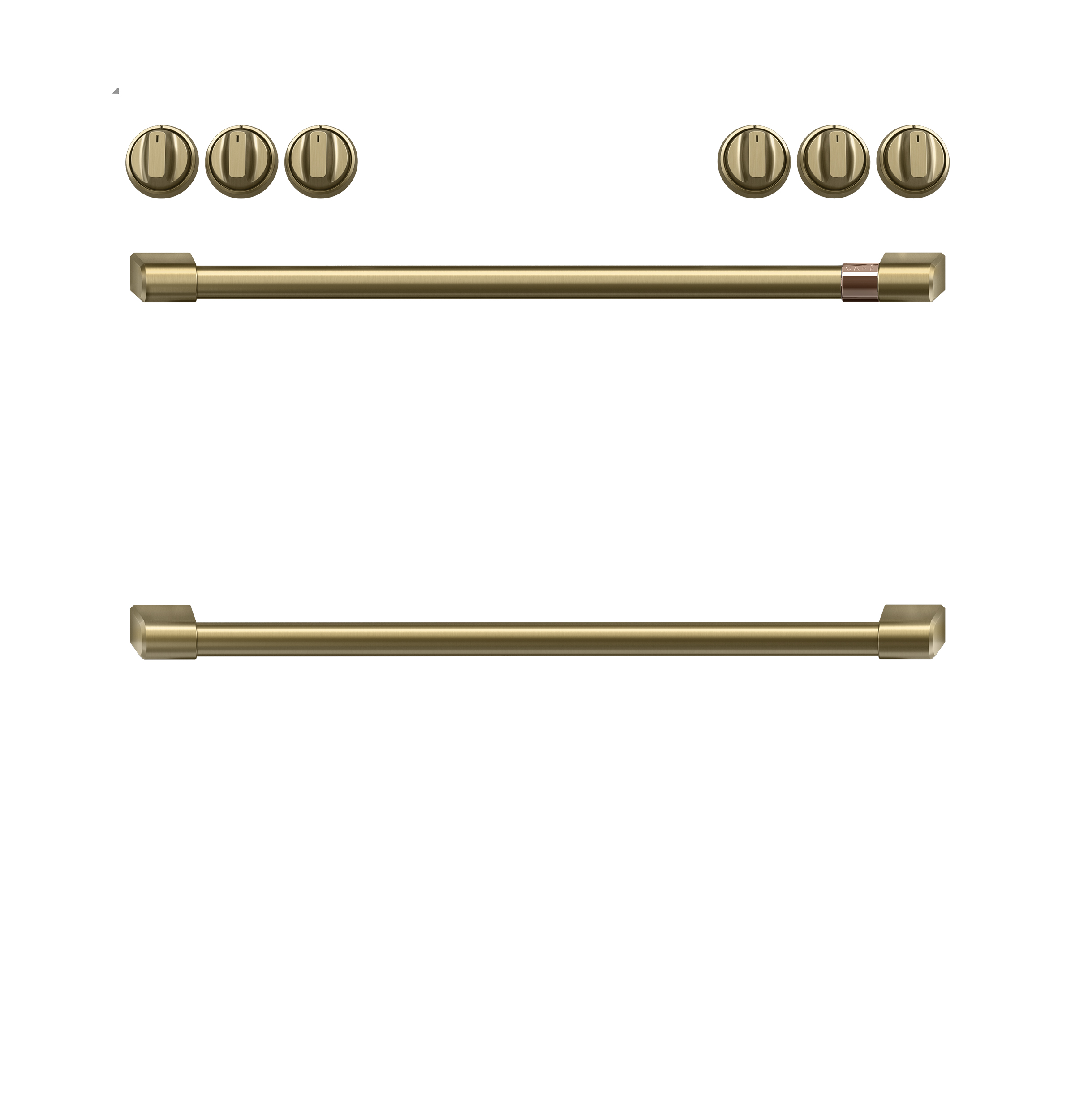 Front Cntrl Gas Knobs,Hndls Brushed Brass — Not Connectable view 4