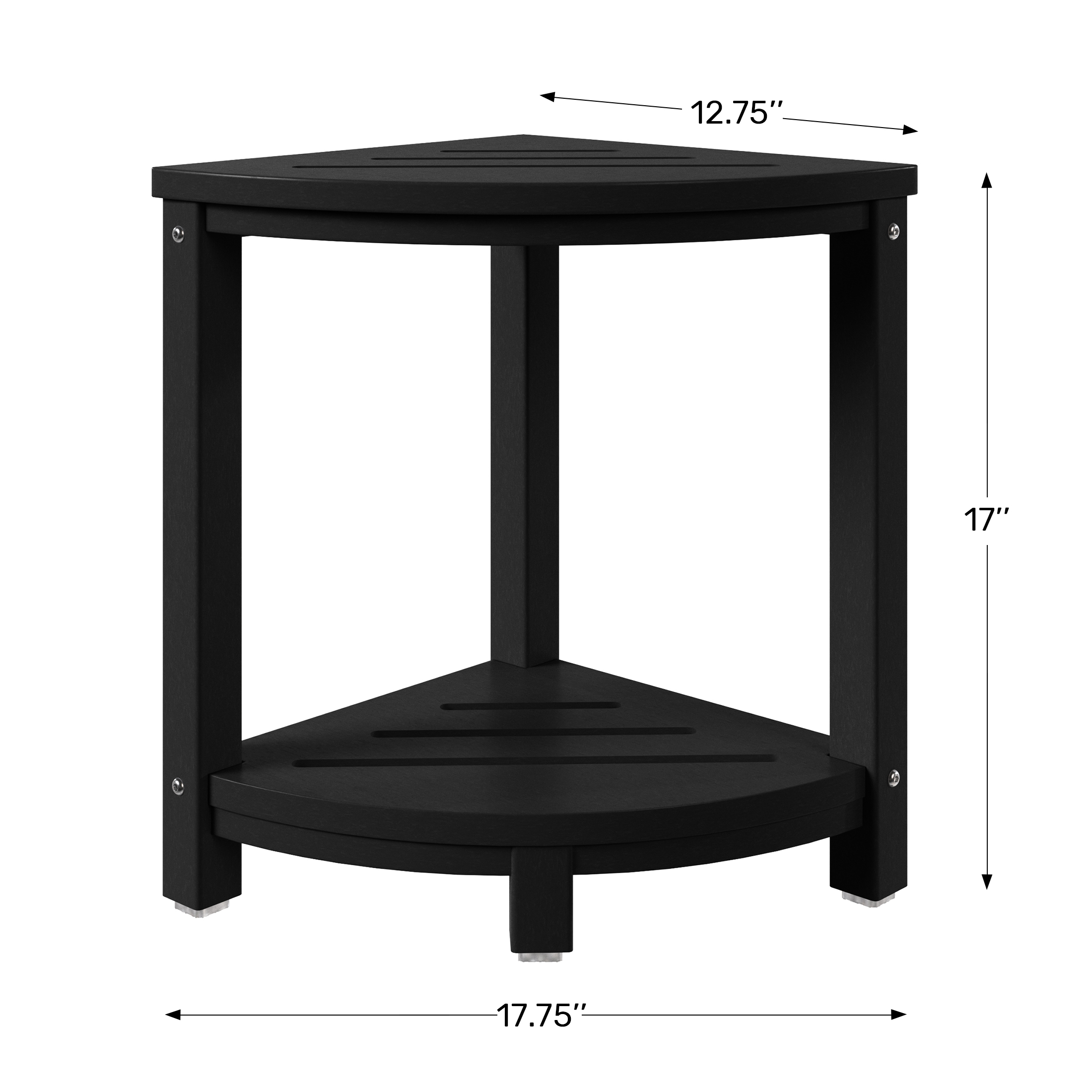 HDPE Plastic Waterproof Shower Corner BenchWWT Spec Image
