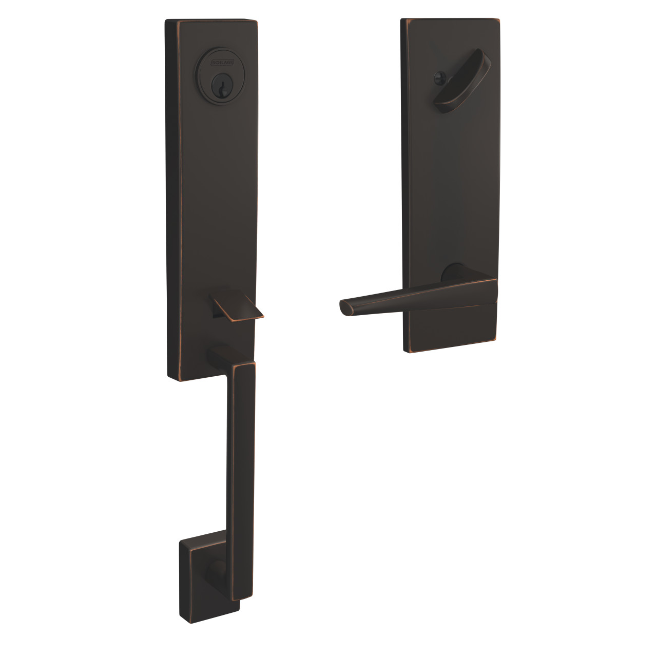 Custom 3/4 Trim Single Cylinder Handleset and Eller Lever with Century Trim