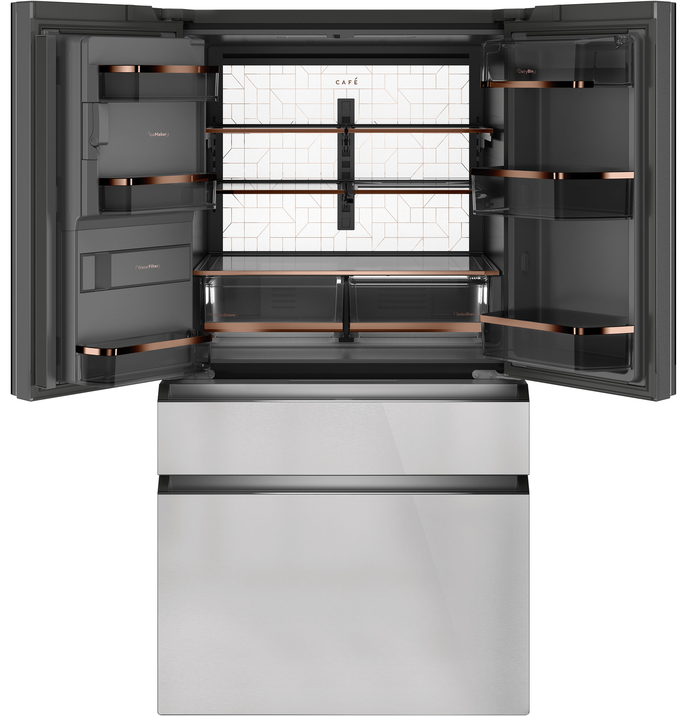 36" Std-Depth 28.0 CuFt 4 Dr French Dr Extrnl Dispnr Std Ice & Water XWF Filter ENERGY STAR® Qualified — Connectable via built-in WiFi view 3