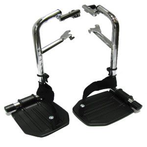 Invacare Adult Pin Spacing Aluminum Footplate Assembly with Heel Loop, Black
