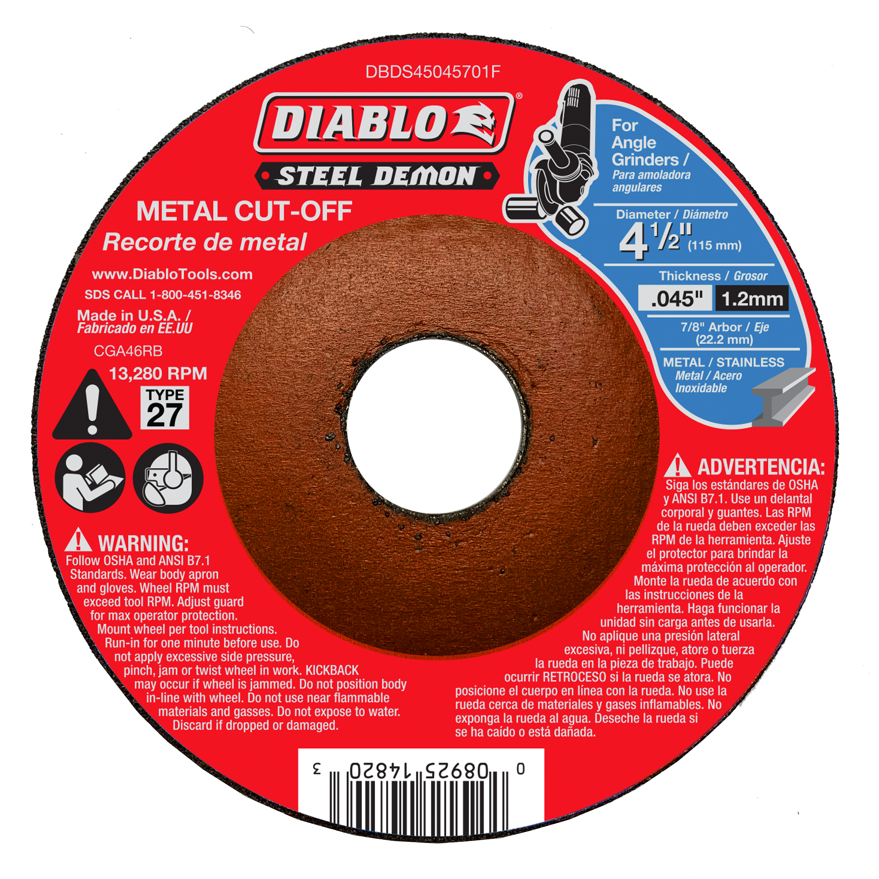Steel Demon 4-1/2 in. Type 27 Metal Cut-Off Disc