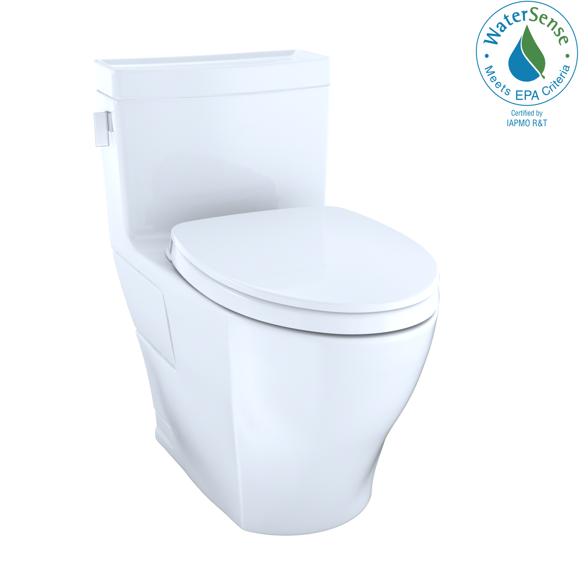 TOTO Legato WASHLET+ One-Piece Elongated 1.28 GPF Universal Height Skirted Toilet with CEFIONTECT, Cotton White, Vitreous China, MS624124CEFG#01