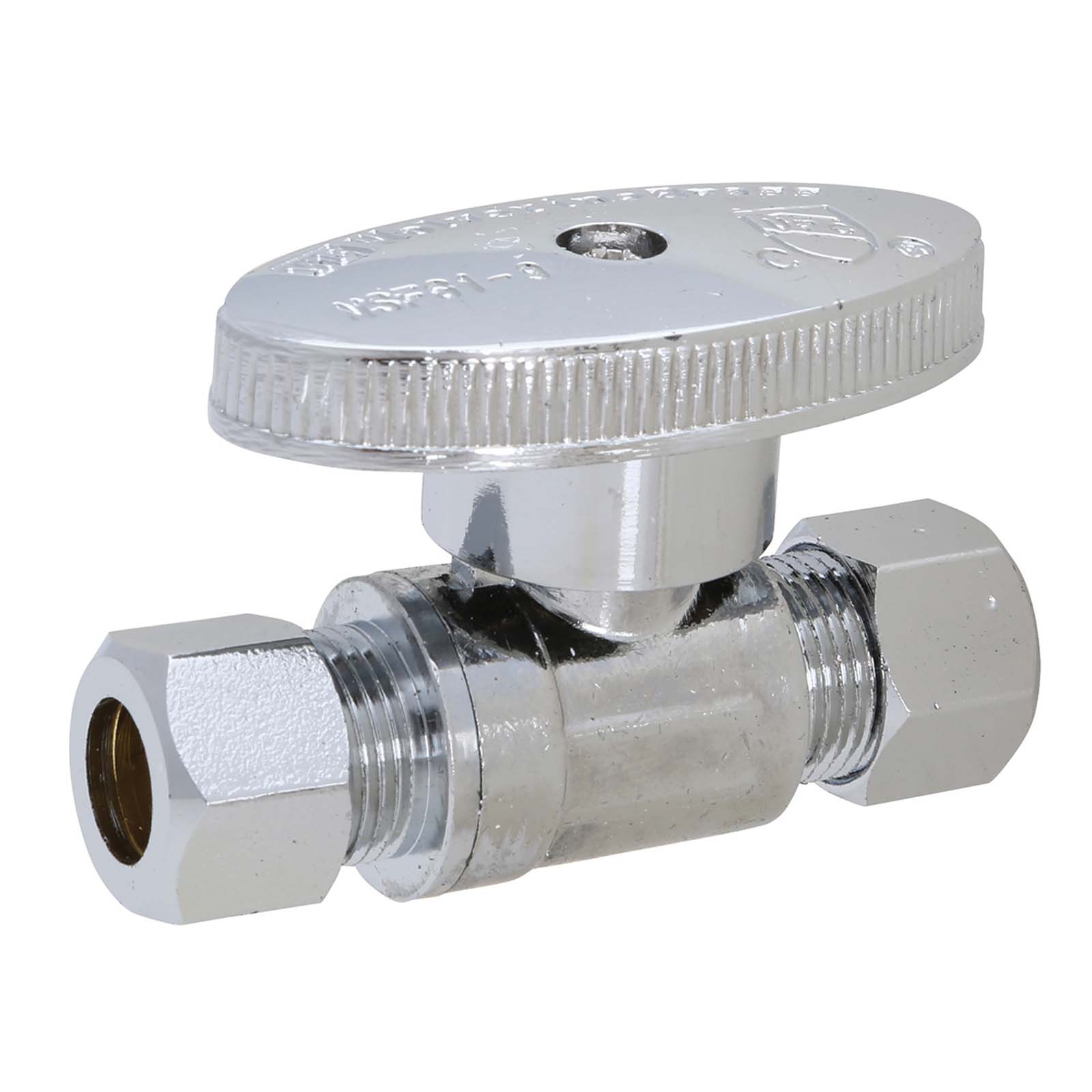 Wolverine Brass® 56003NL 3/8" Compression x 3/8" Compression 1/4-Turn Straight Stop