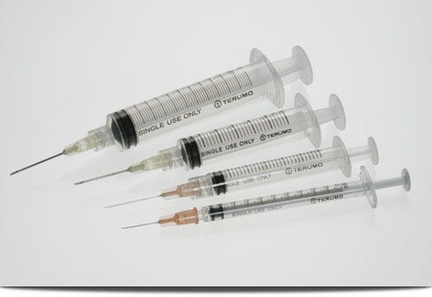 Terumo 3cc Syringes - Luer Lock Tip - Latex Free 21G x 1-1/2"- 100/Box