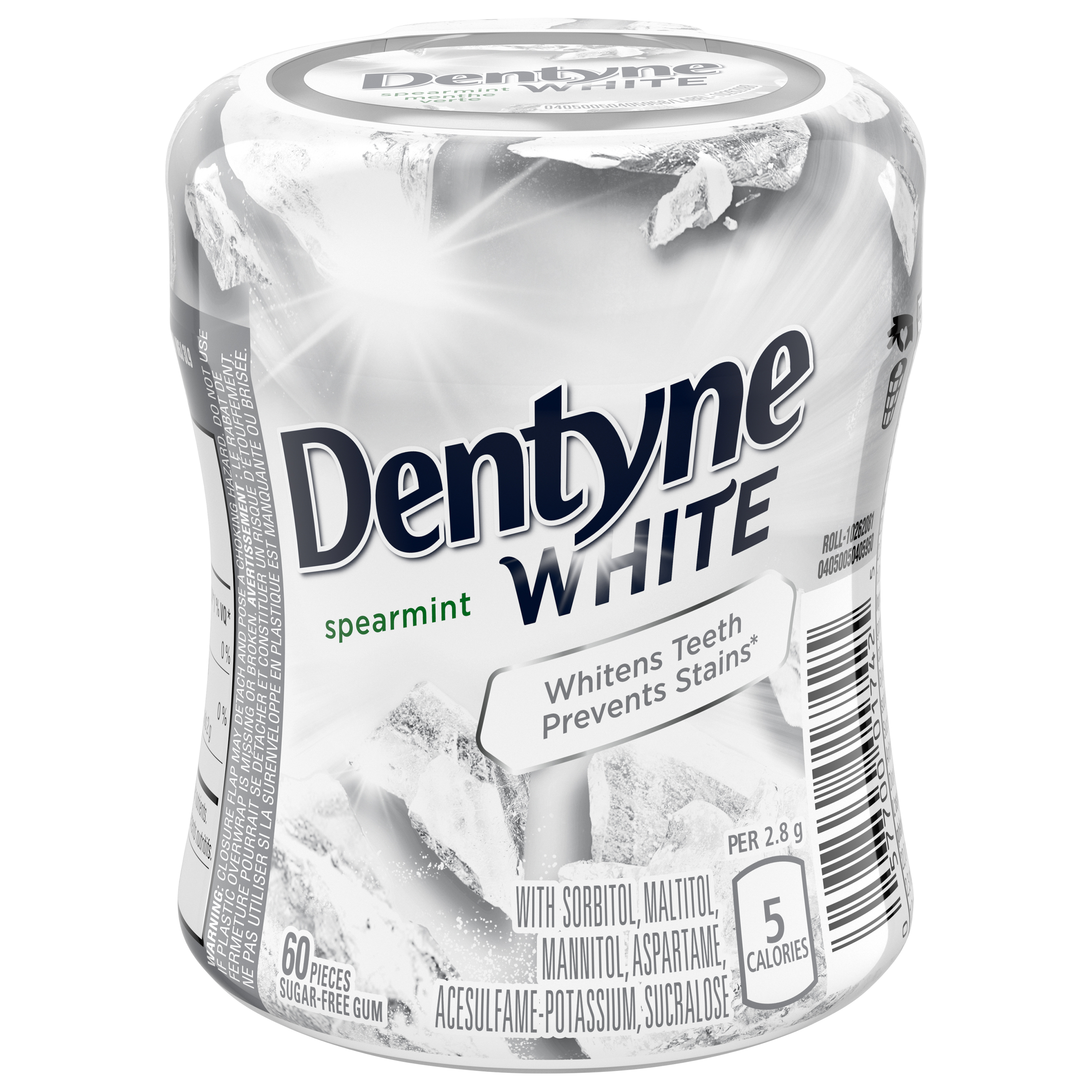 DENTYNE WHITE SPEARMINT BOTTLE 60 PIECES-0