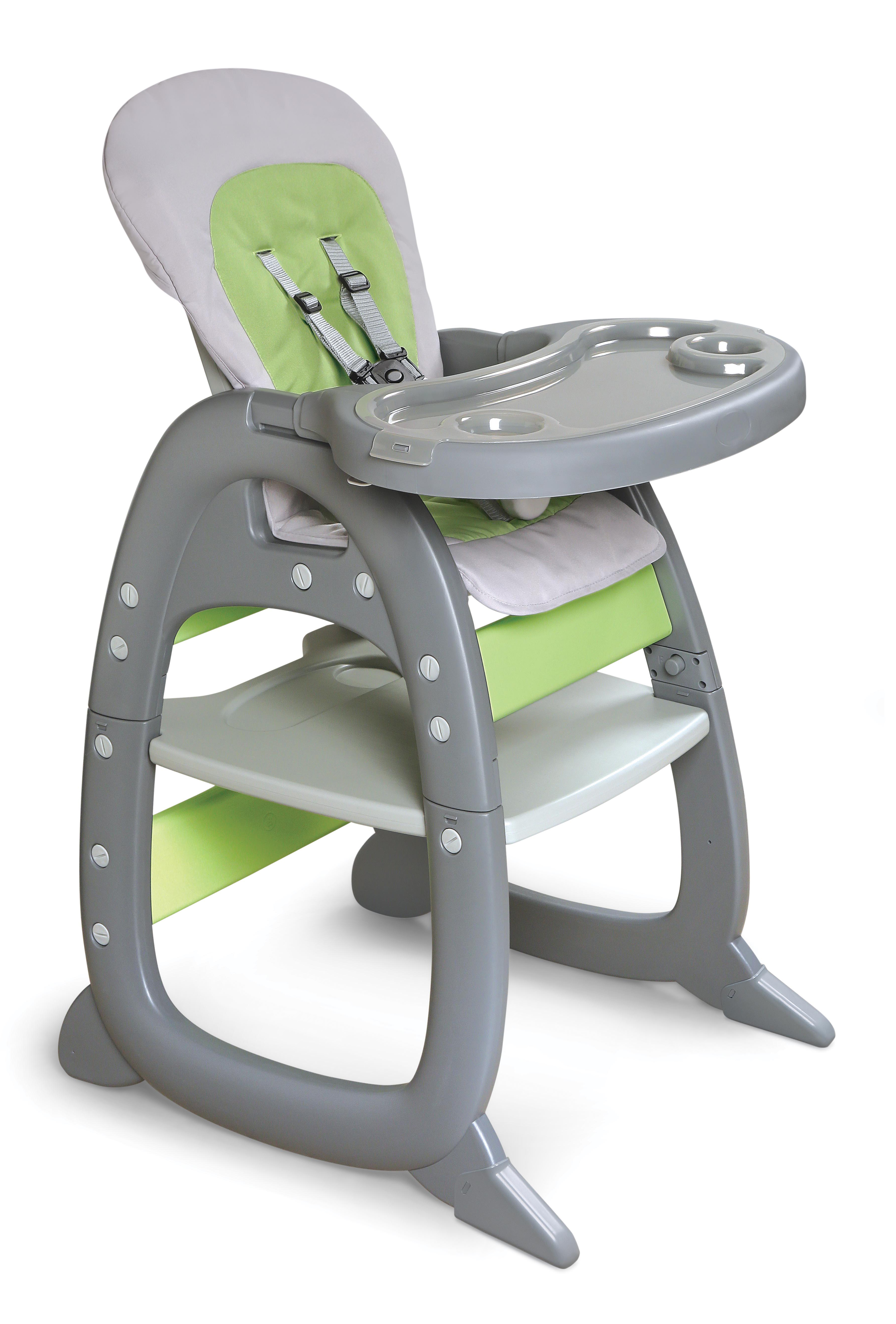 Envee II Baby High Chair with Playtable Conversion - Gray/Green