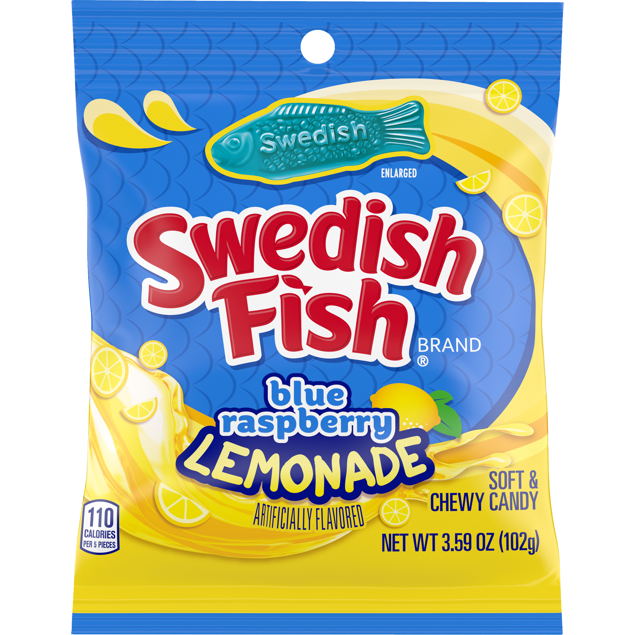 SWEDISH FISH Blue Raspberry Lemonade Soft & Chewy Candy, 3.59 oz Bag-thumbnail-1