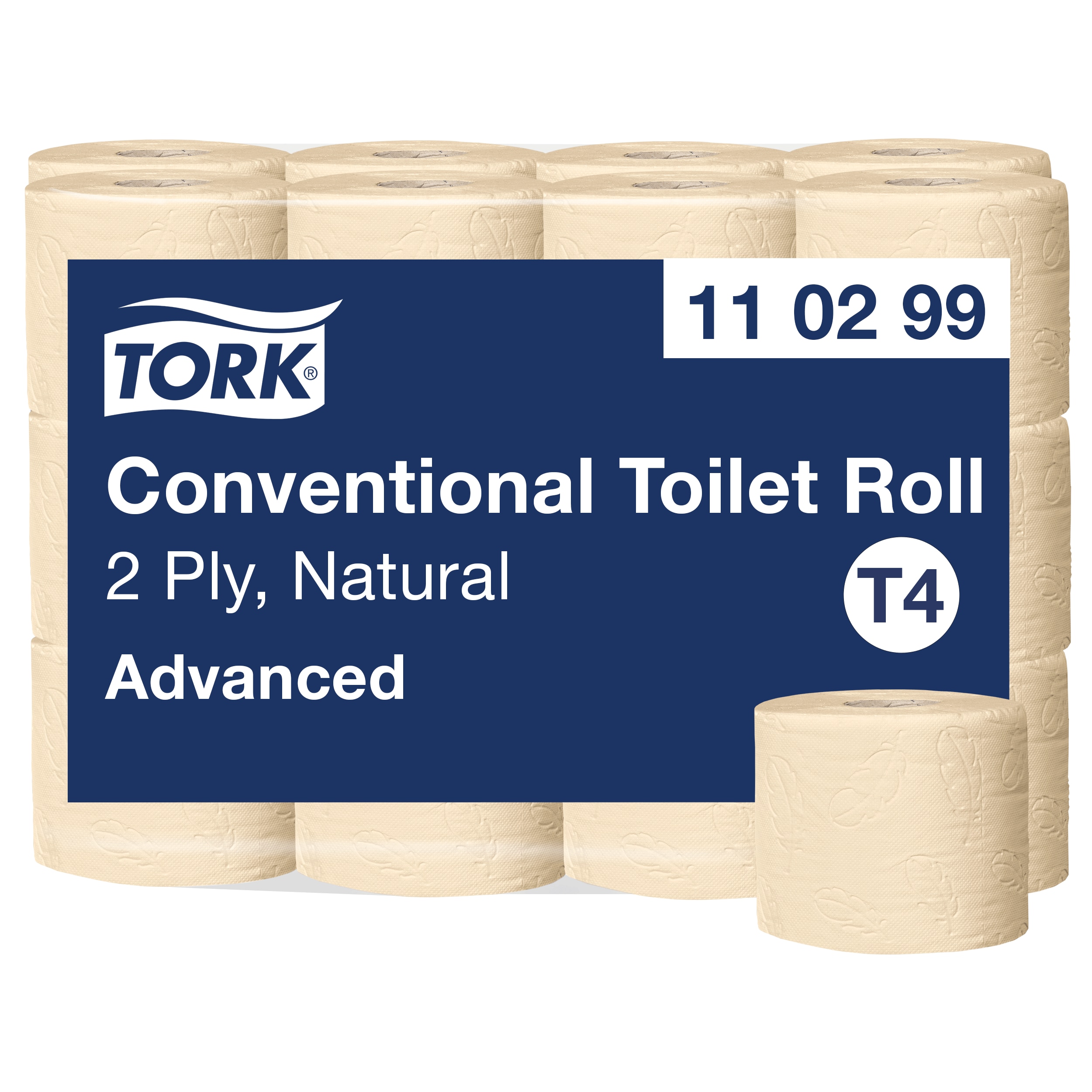 Toiletpapir, Udvendig oprulning, 2 lag, 24 ruller, Tork Advanced T4