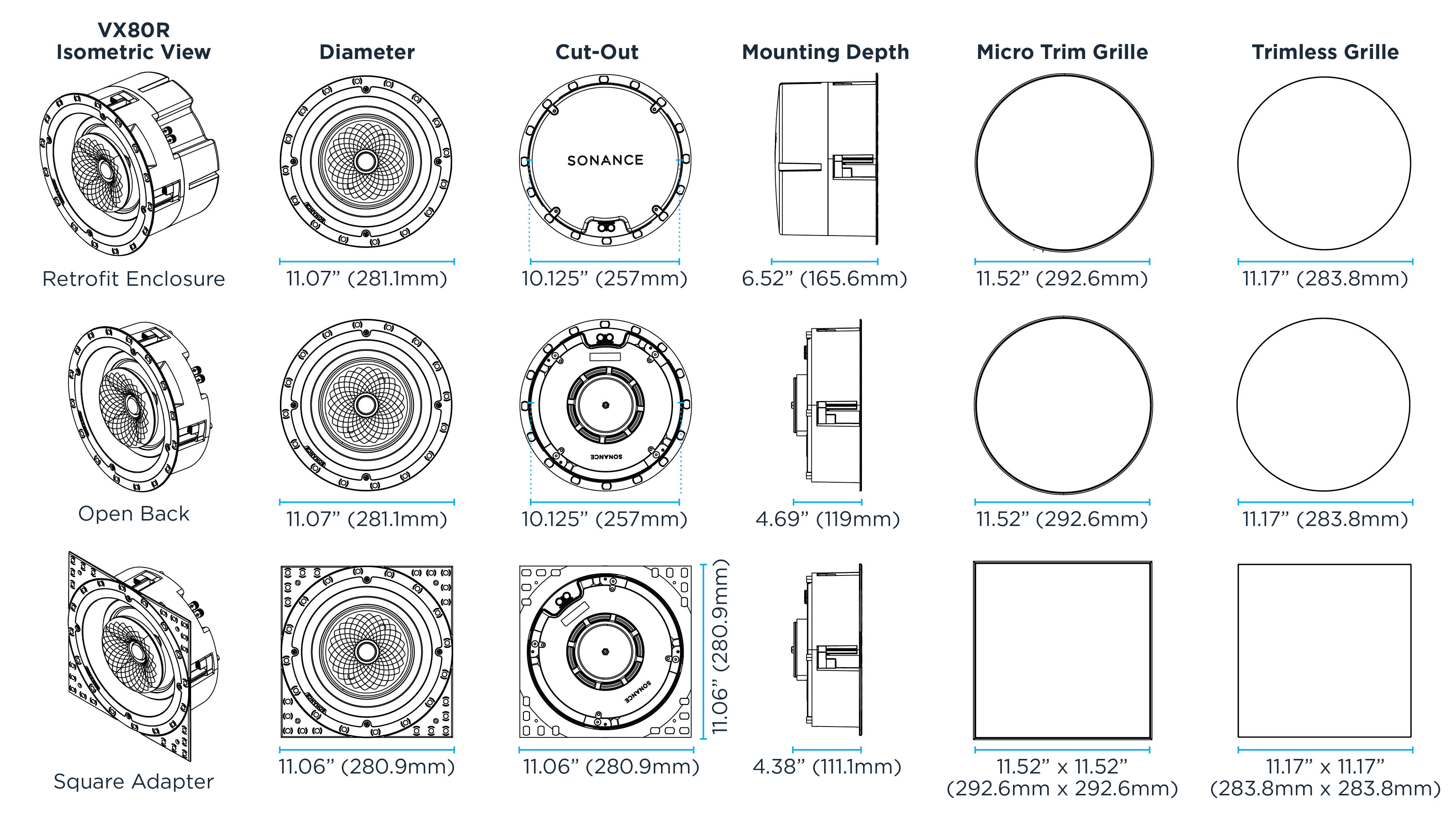 VX80R Dimensional Drawings