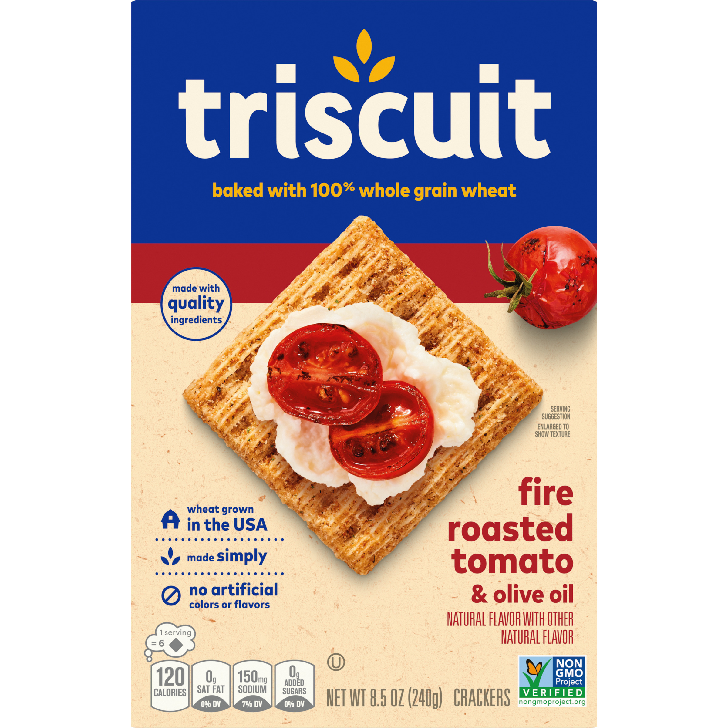 Triscuit Fire Roasted Tomato & Olive Oil Whole Grain Wheat Crackers, 8.5 Oz-3