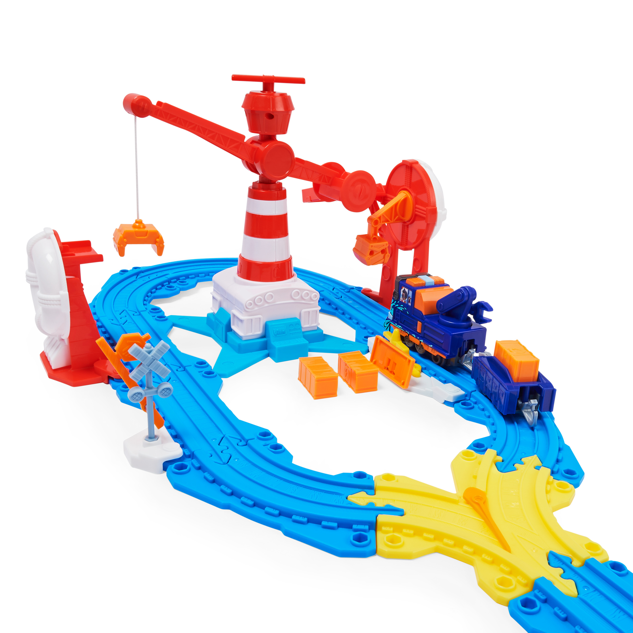 Mighty Express, Port Station Playset with Exclusive Mechanic Milo Toy