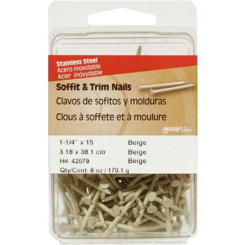 Anchor Wire Almond Colored Stainless Steel Trim Nails (11/4") 6 oz.