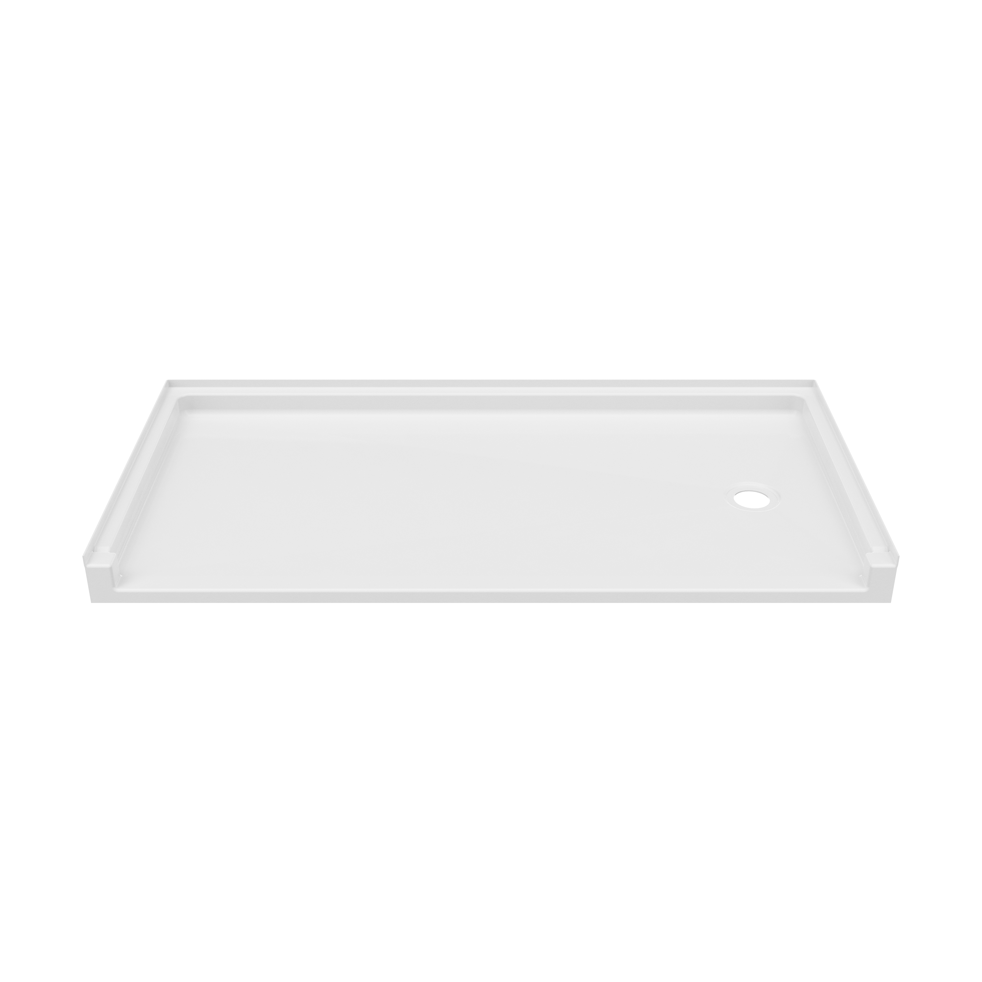 SBF-3060LM/RM 30 x 60 Swanstone® Alcove Shower Pan with Right Hand Drain in White view 11