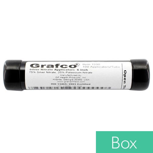 Grafco® Silver Nitrate Applicators, 6", Double Dipped - 100/ 12/Box