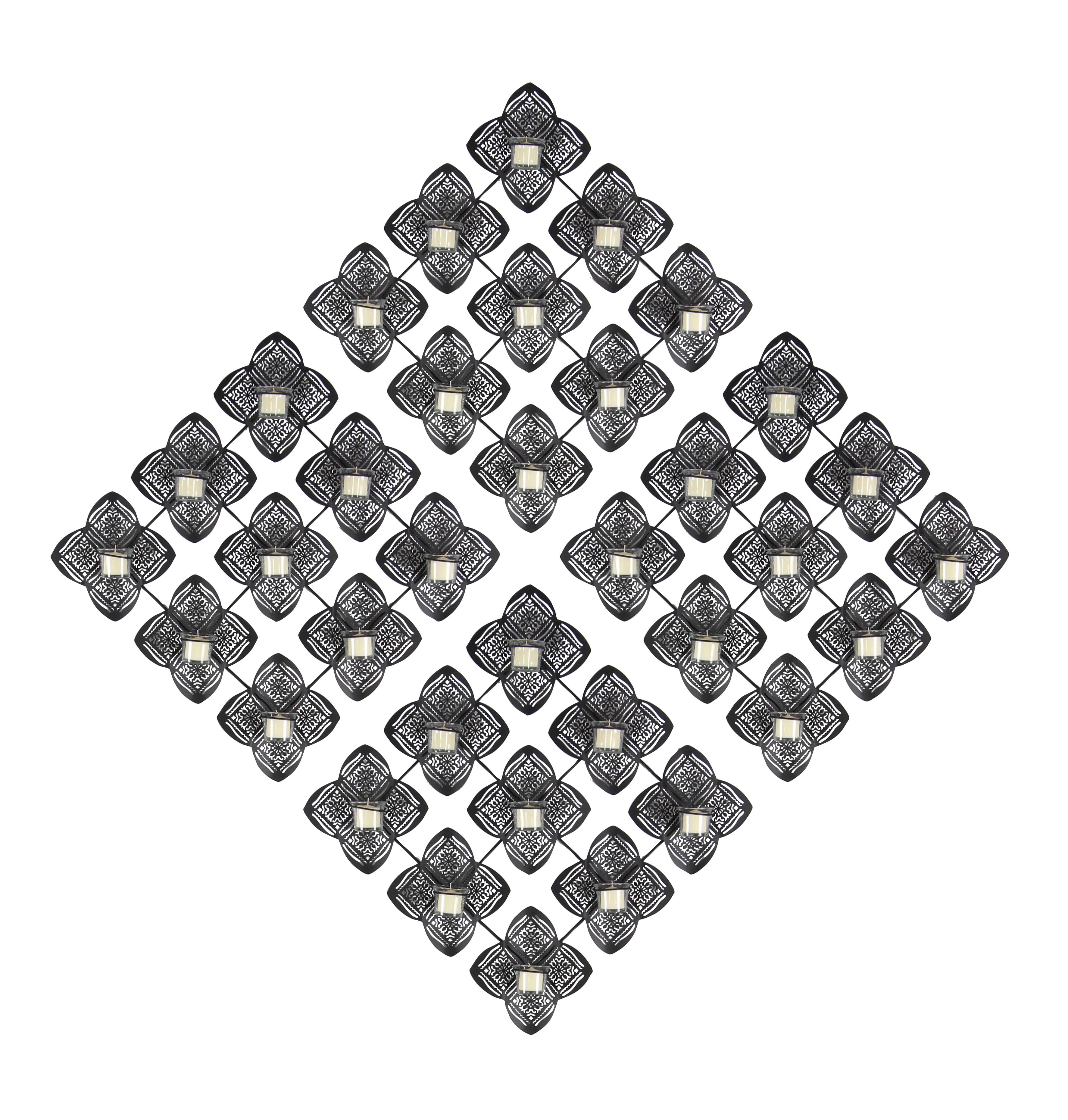 Black Metal Abstract Wall Decor, Set of 4 29"W, 29"H