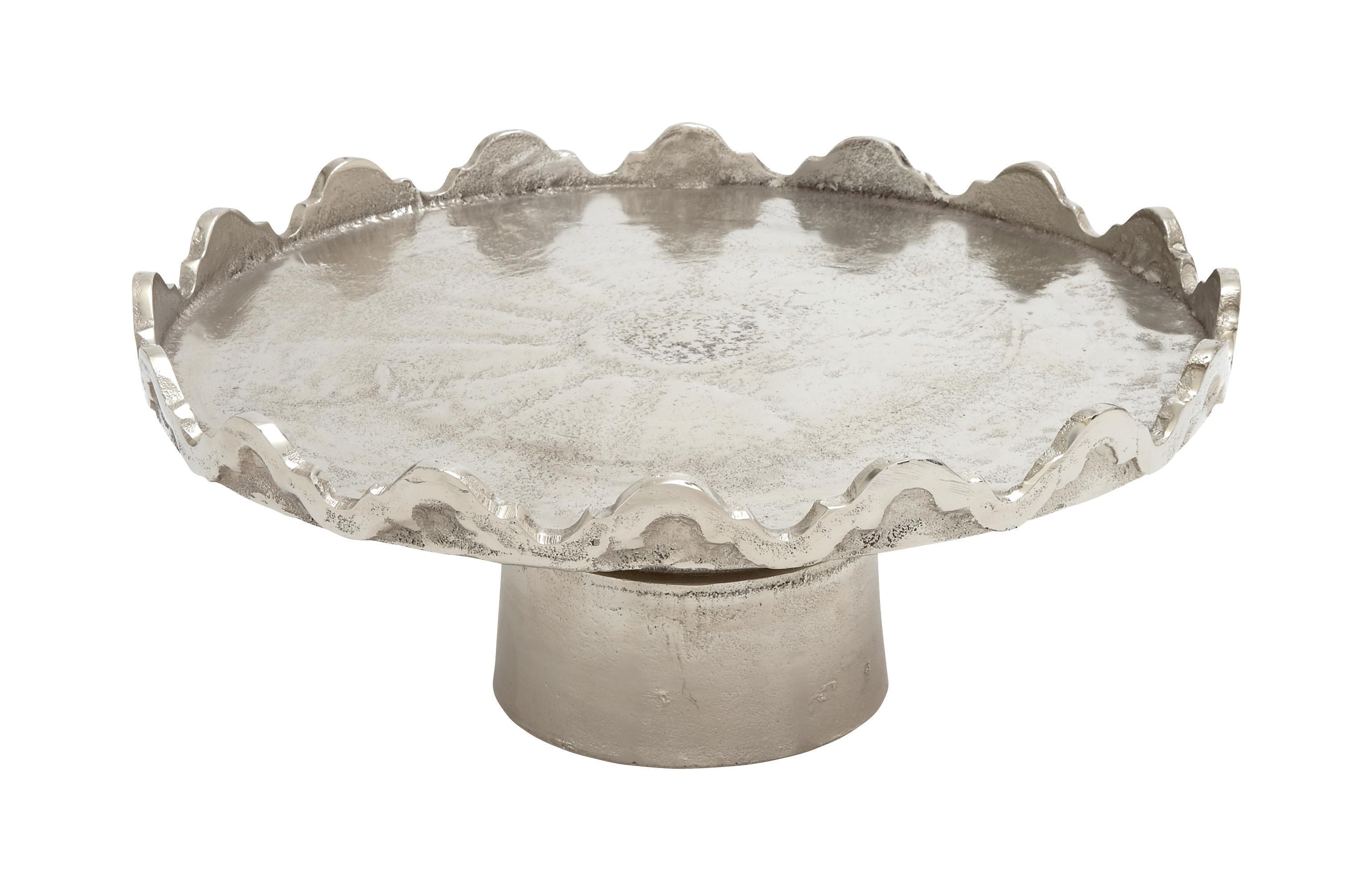 Champagne Aluminum Metal  Cake Stand, 19" x 19" x 8"