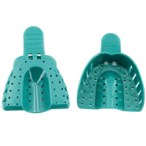 Impression Tray # 1 Perforated Large Upper Green - 12/Bag